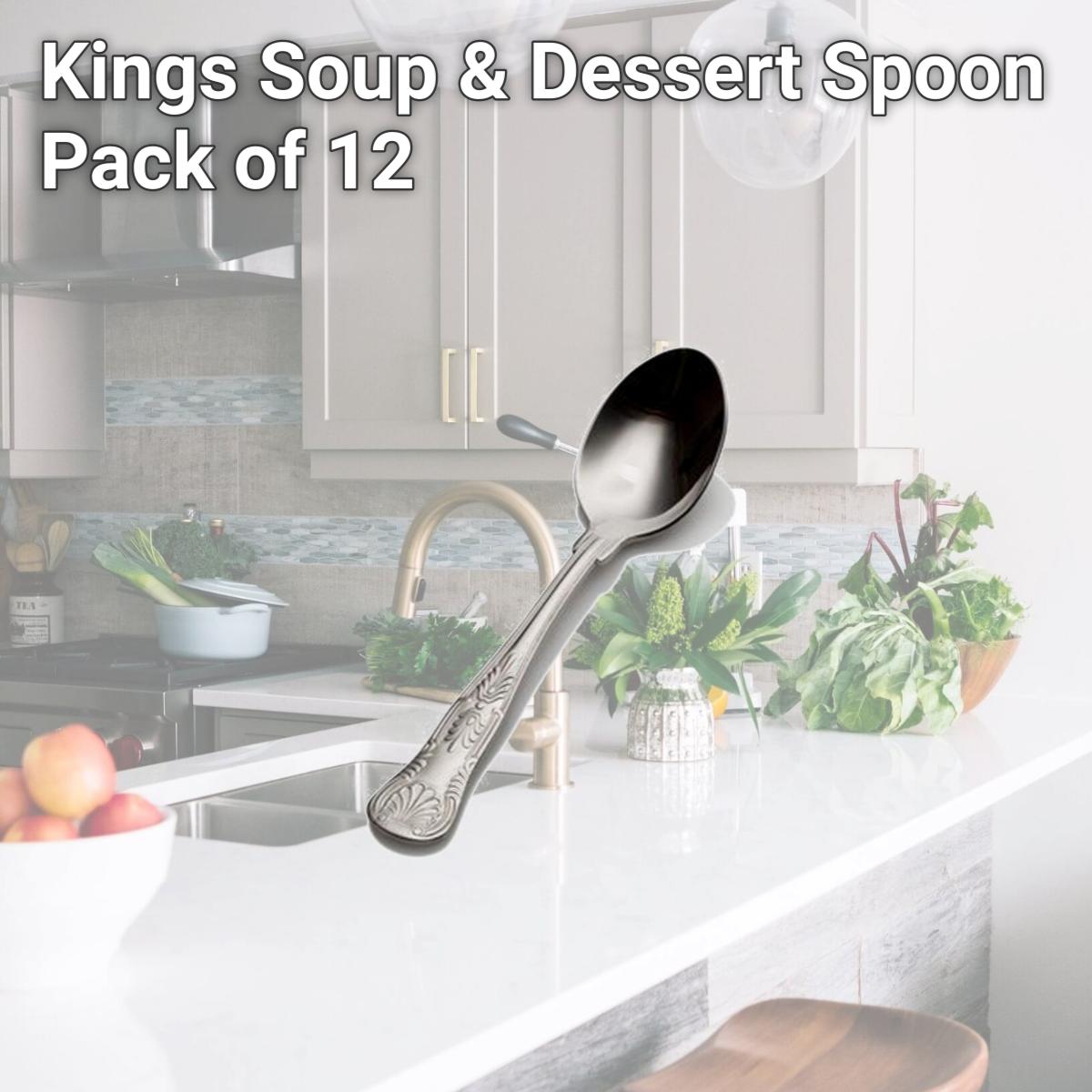 Picture of Bon Chef S2703 Kings Soup & Dessert Spoon, Pack of 12