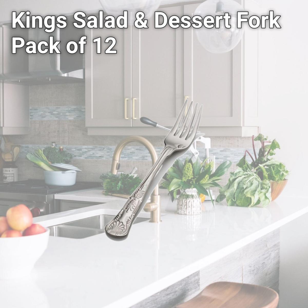 Picture of Bon Chef S2707 Kings Salad & Dessert Fork, Pack of 12