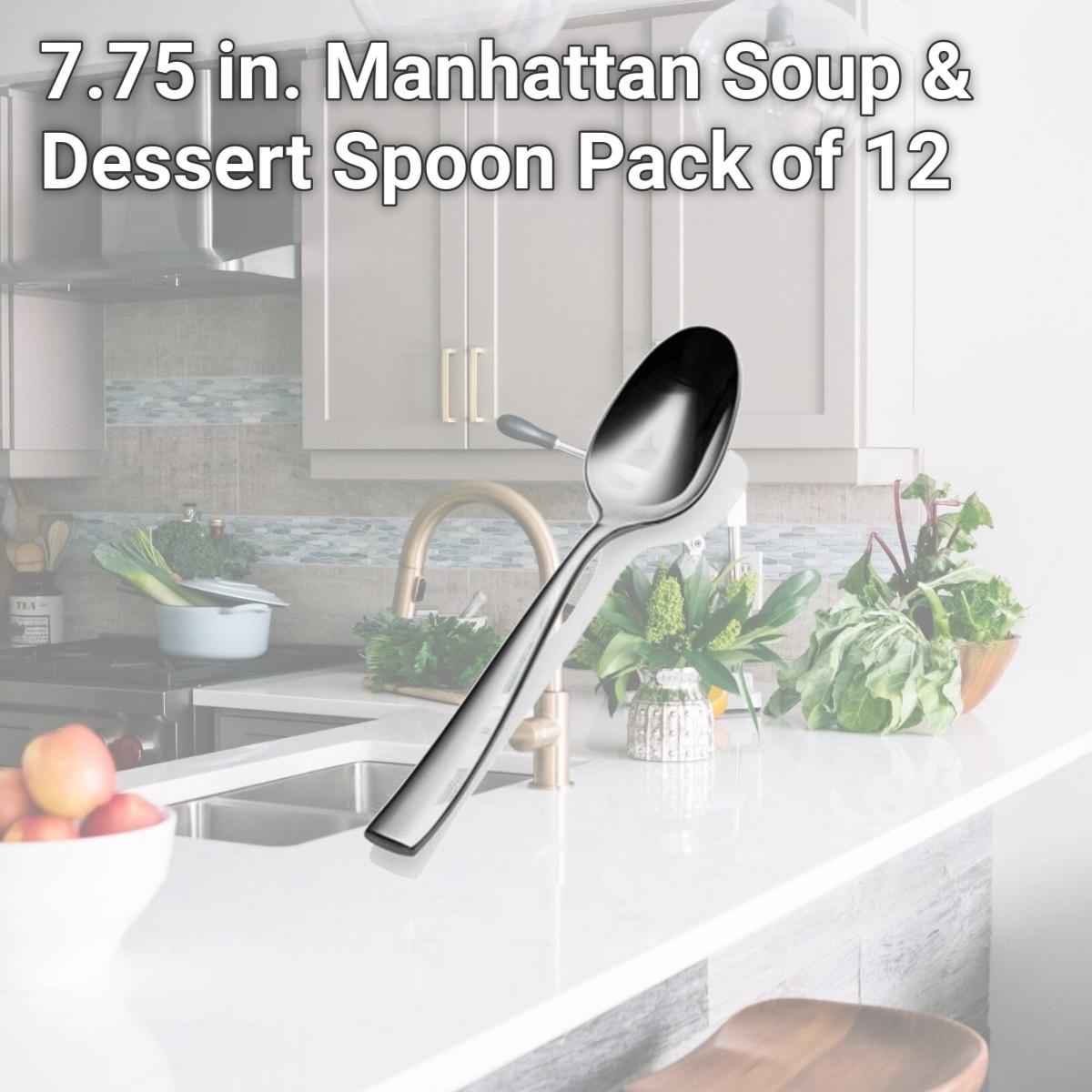 Picture of Bon Chef S3003 7.75 in. Manhattan Soup & Dessert Spoon, Pack of 12