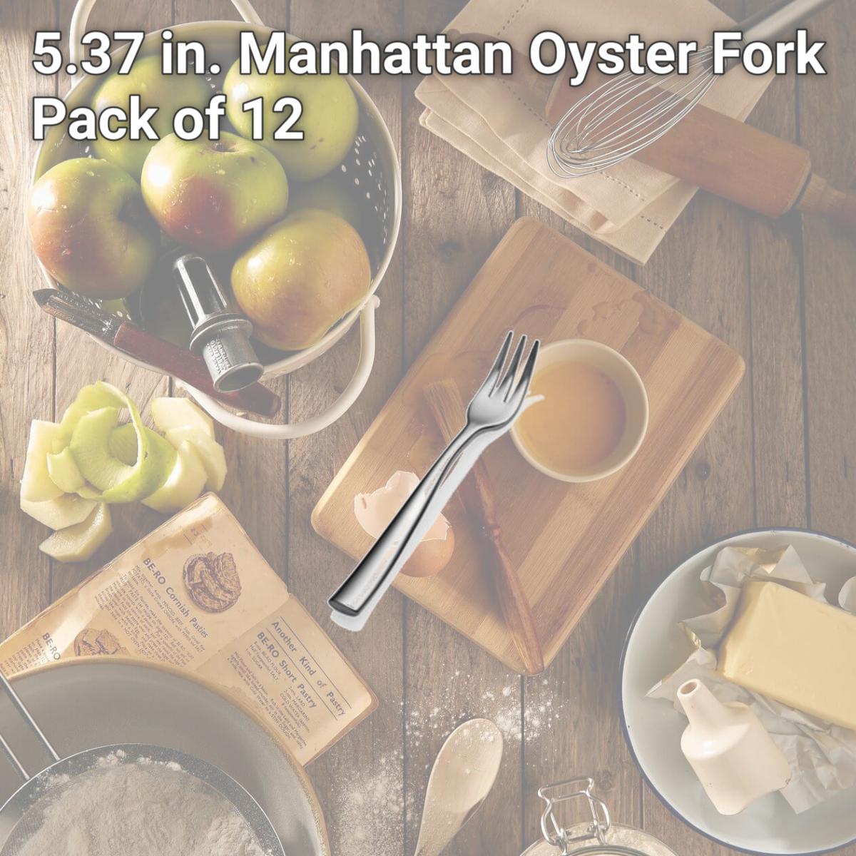 Picture of Bon Chef S3008 5.37 in. Manhattan Oyster Fork, Pack of 12