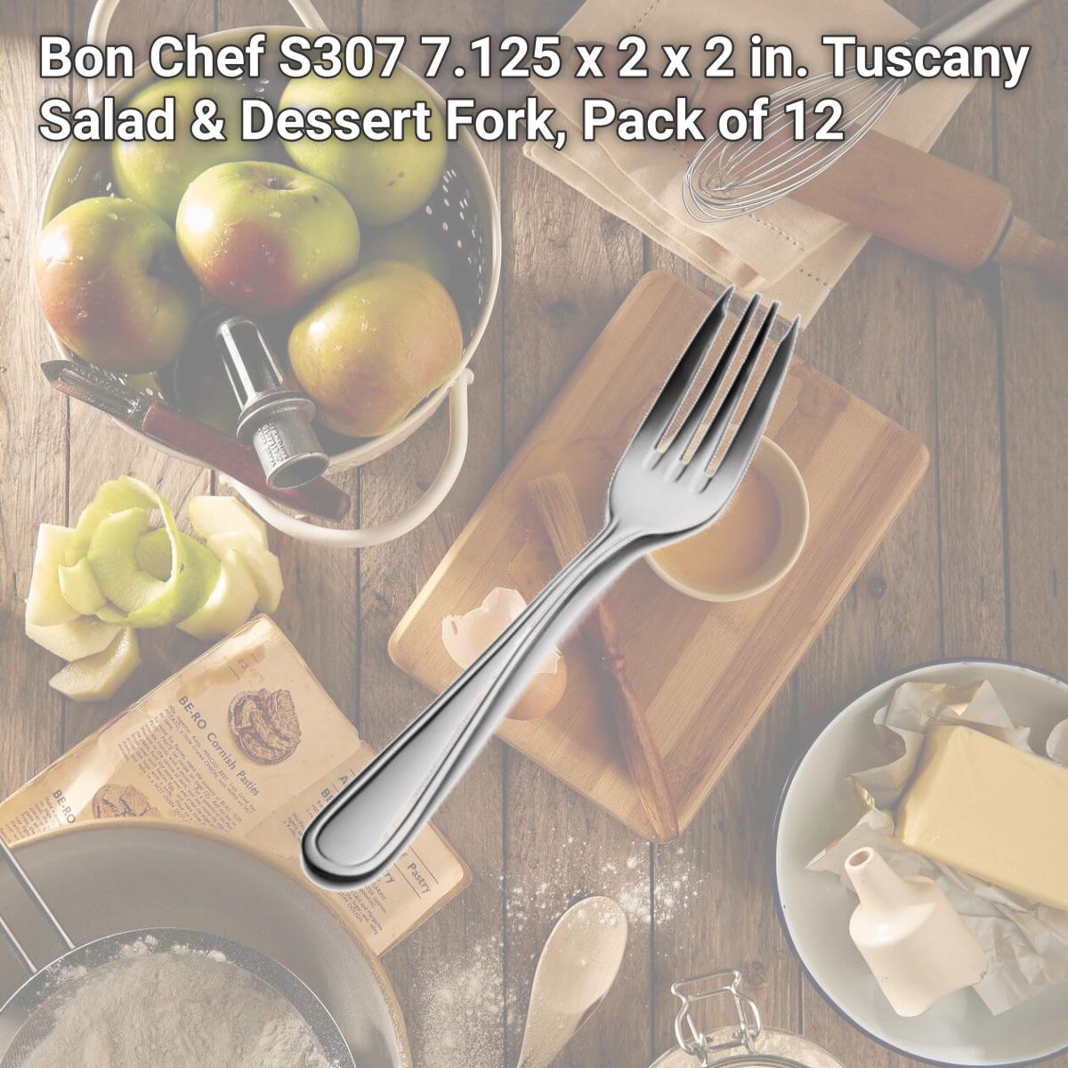 Picture of Bon Chef S307 7.125 x 2 x 2 in. Tuscany Salad & Dessert Fork, Pack of 12