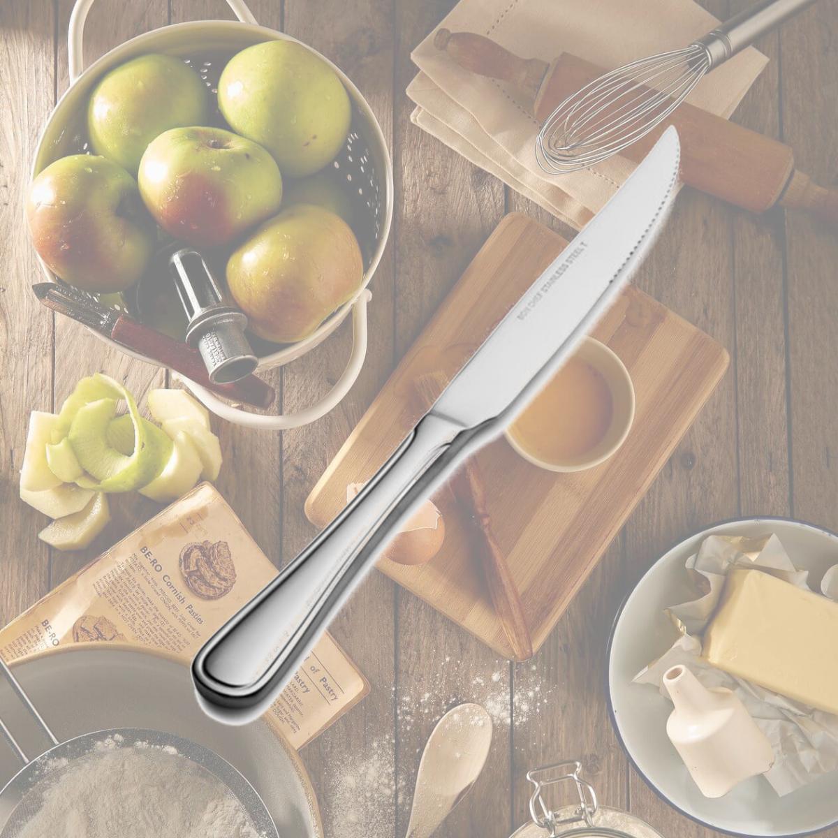 Picture of Bon Chef S315 Tuscany Euro Solid Handle Steak Knife, Pack of 12