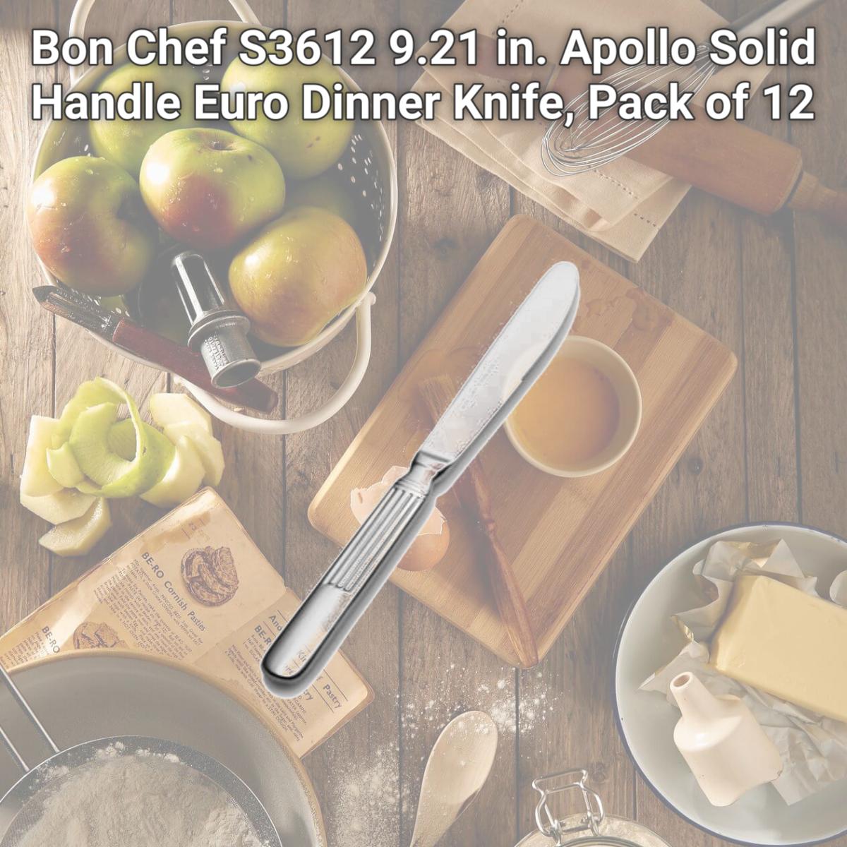 Picture of Bon Chef S3612 9.21 in. Apollo Solid Handle Euro Dinner Knife, Pack of 12
