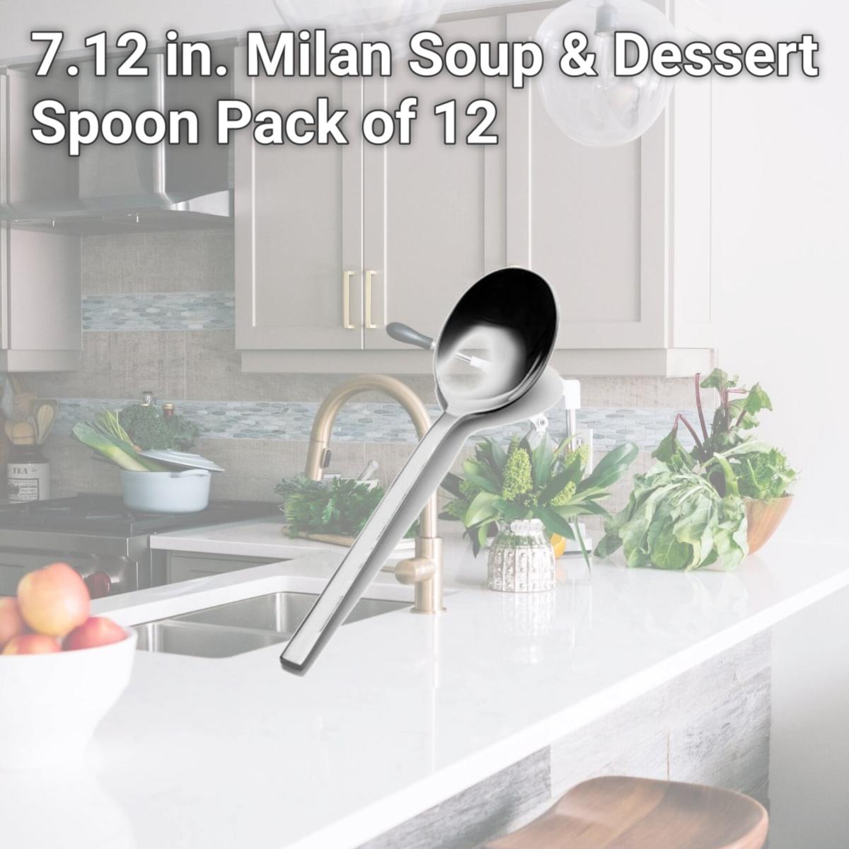 Picture of Bon Chef S3803 7.12 in. Milan Soup & Dessert Spoon, Pack of 12