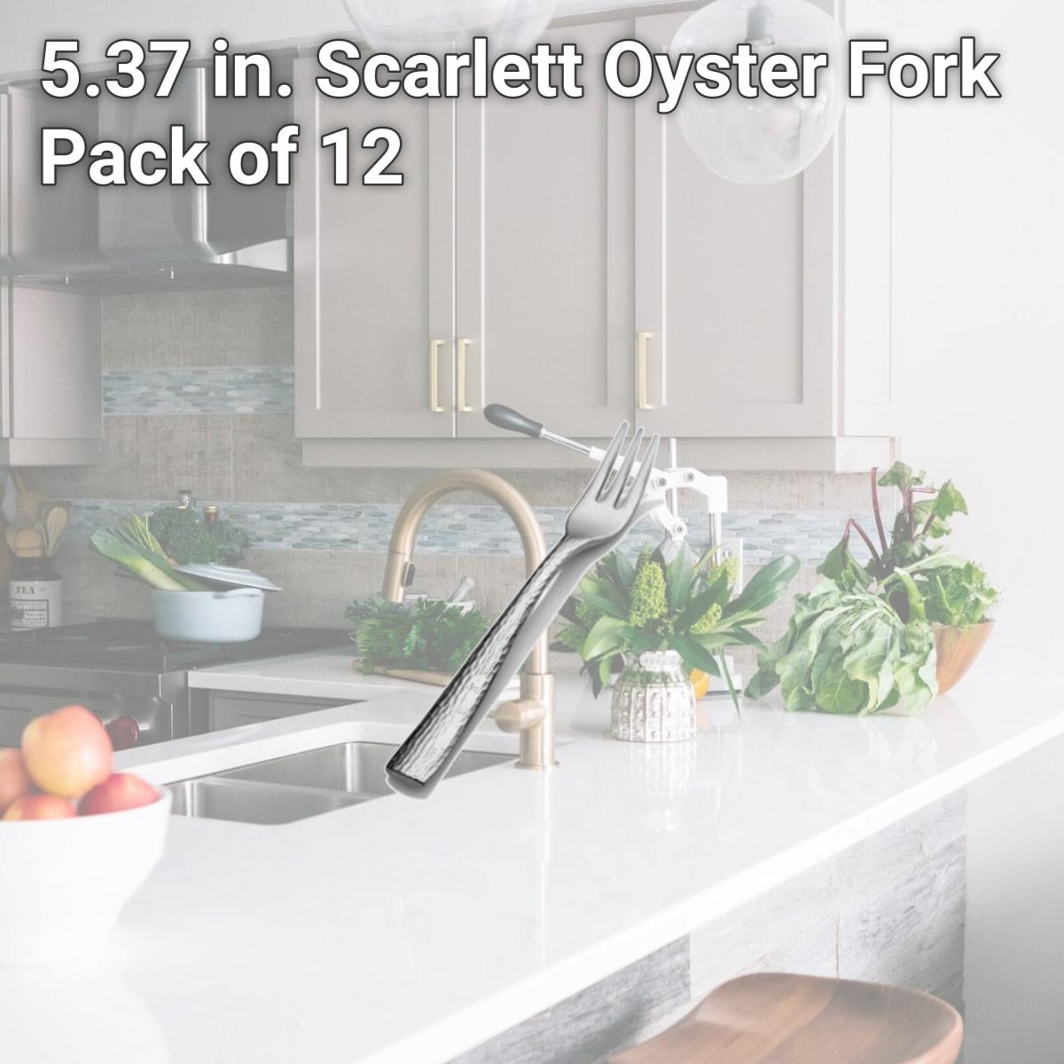 Picture of Bon Chef S3908 5.37 in. Scarlett Oyster Fork, Pack of 12