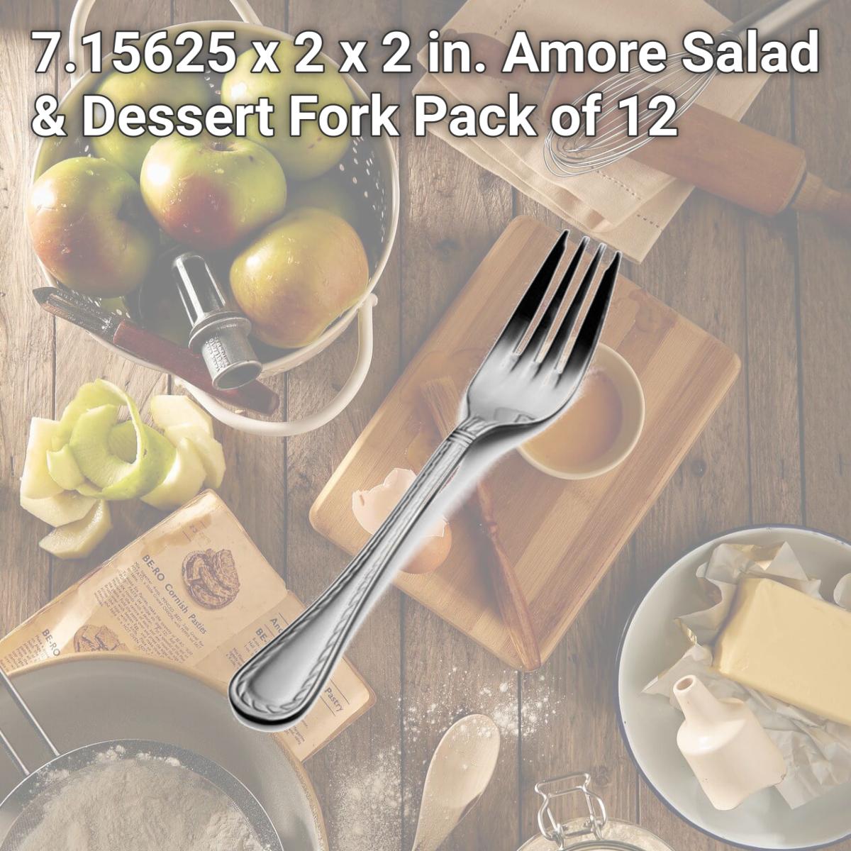 Picture of Bon Chef S407 7.15625 x 2 x 2 in. Amore Salad & Dessert Fork, Pack of 12