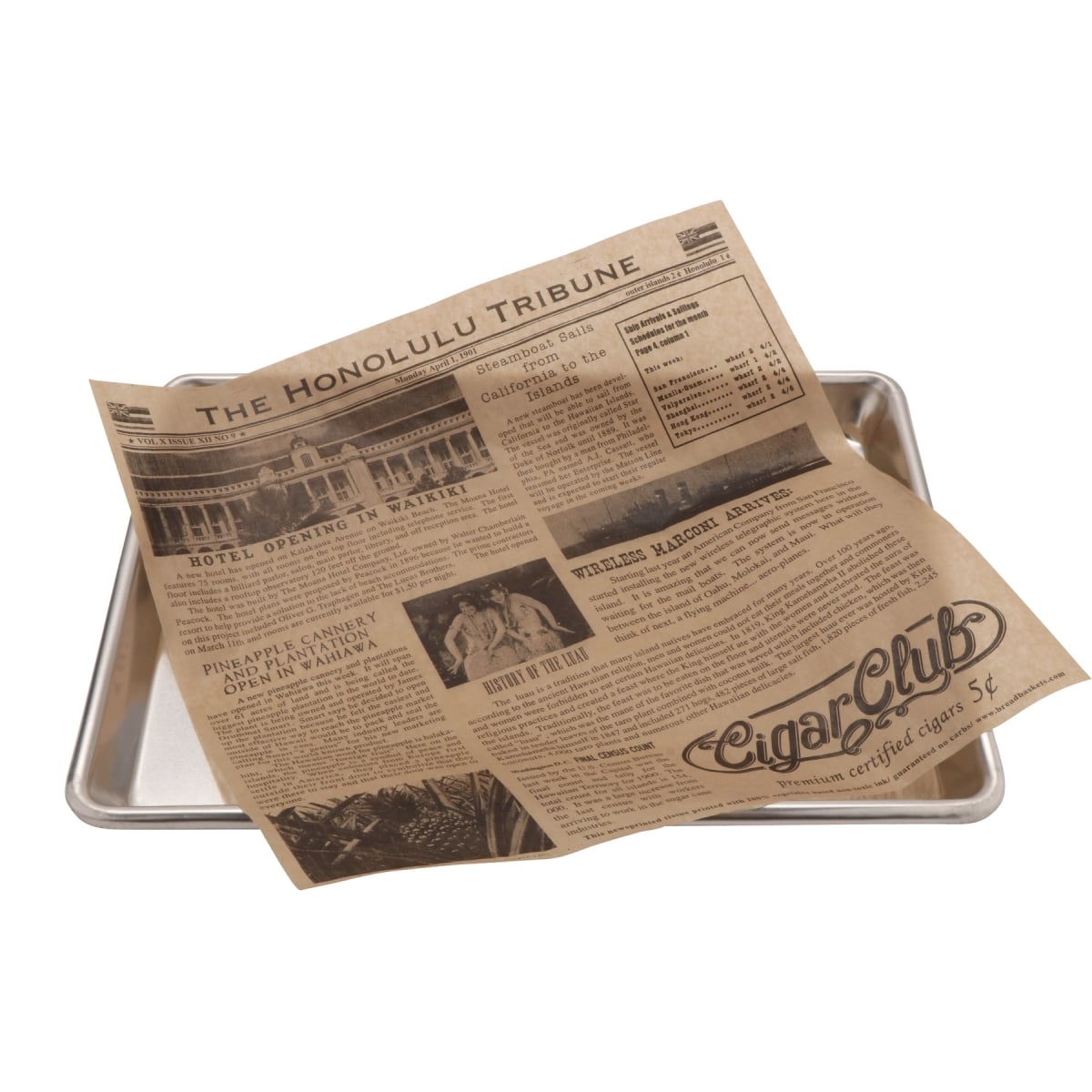Picture of Winco 4-TH1700 12 x 12 in. Food-Safe Hawaii Newsprint Liner, Brown, 1000 Piece
