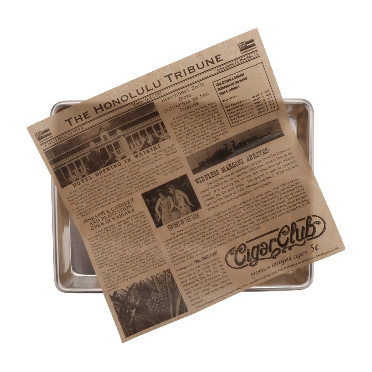 Picture of Winco 4-TH1700 12 x 12 in. Food-Safe Hawaii Newsprint Liner, Brown, 1000 Piece