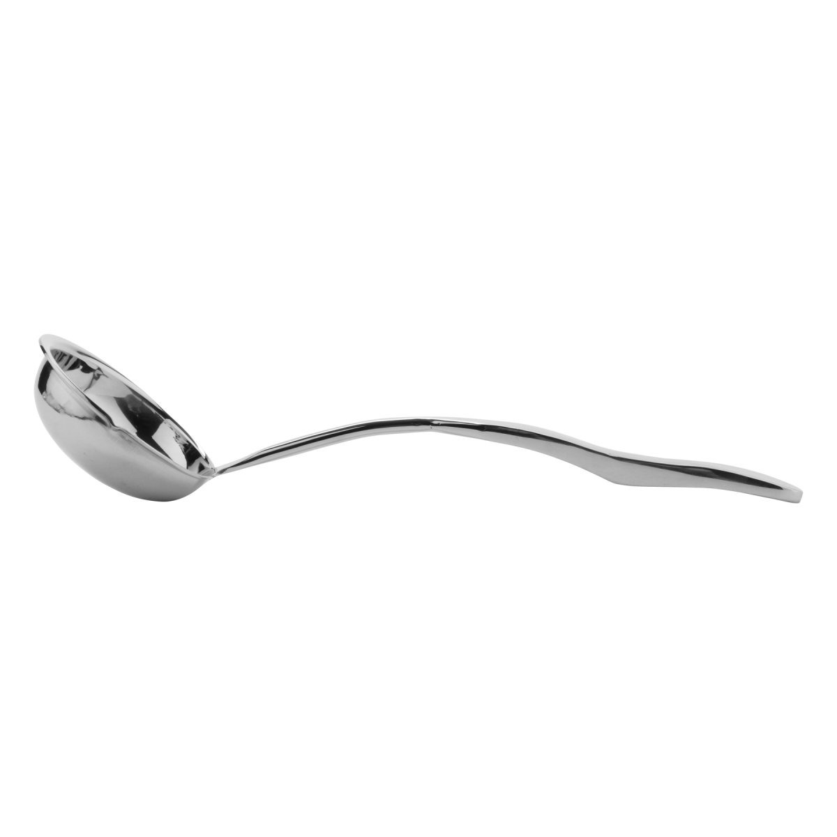 Picture of Winco BSPD-08 2 oz, 10 in. Stainless Steel Solid Soup Ladle with Pounded Finish - Each 12