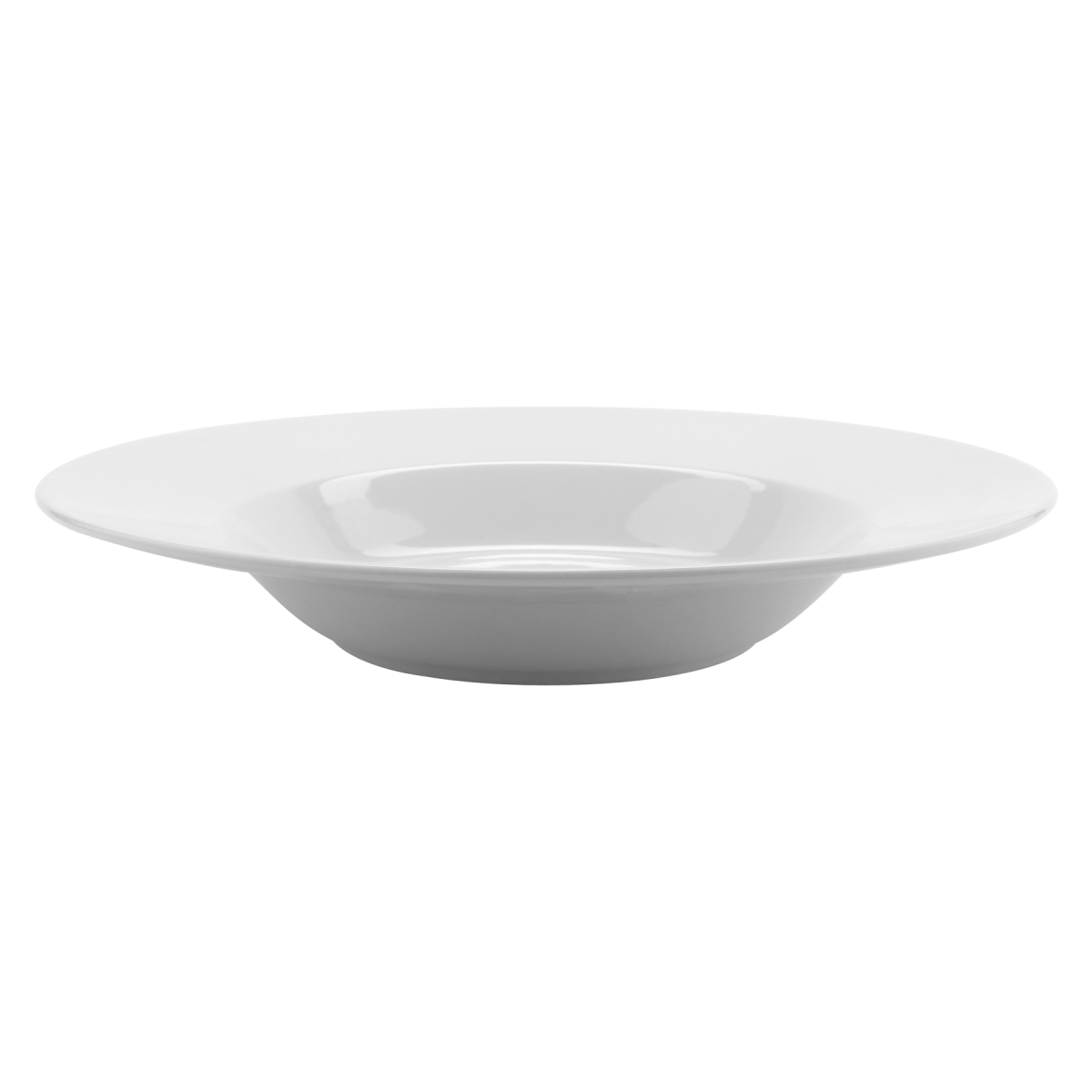 Picture of Winco PA1101923706 23.3 oz Bright White Porcelain Pasta Bowl with Rim, 12.75 in. Dia., Corona Elegance - Each 6