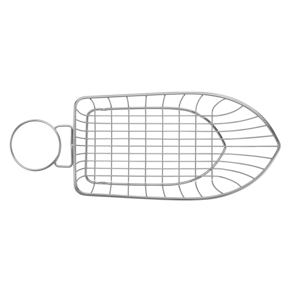 Picture of Winco 4-80117 9.5 x 5 in. Boat Basket with 1 Holder, 2.75 in. Tall, 2.75 in. Holder - Stainless Steel - Each 12