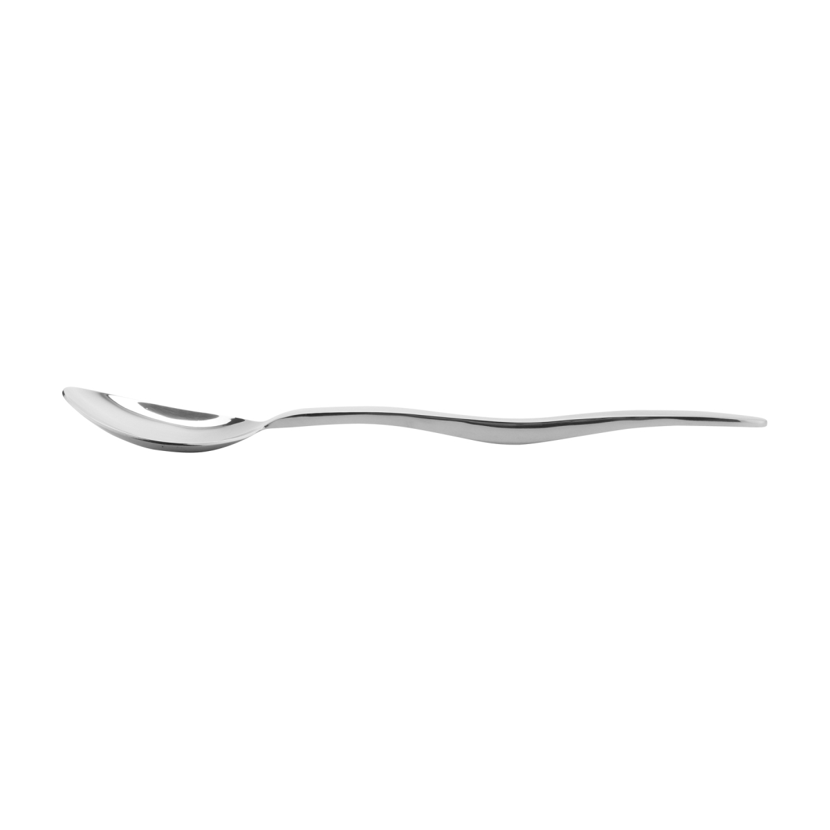 Picture of Winco BSPD-03 13 in. Stainless Steel Solid Serving Spoon with Pounded Finish - Each 12