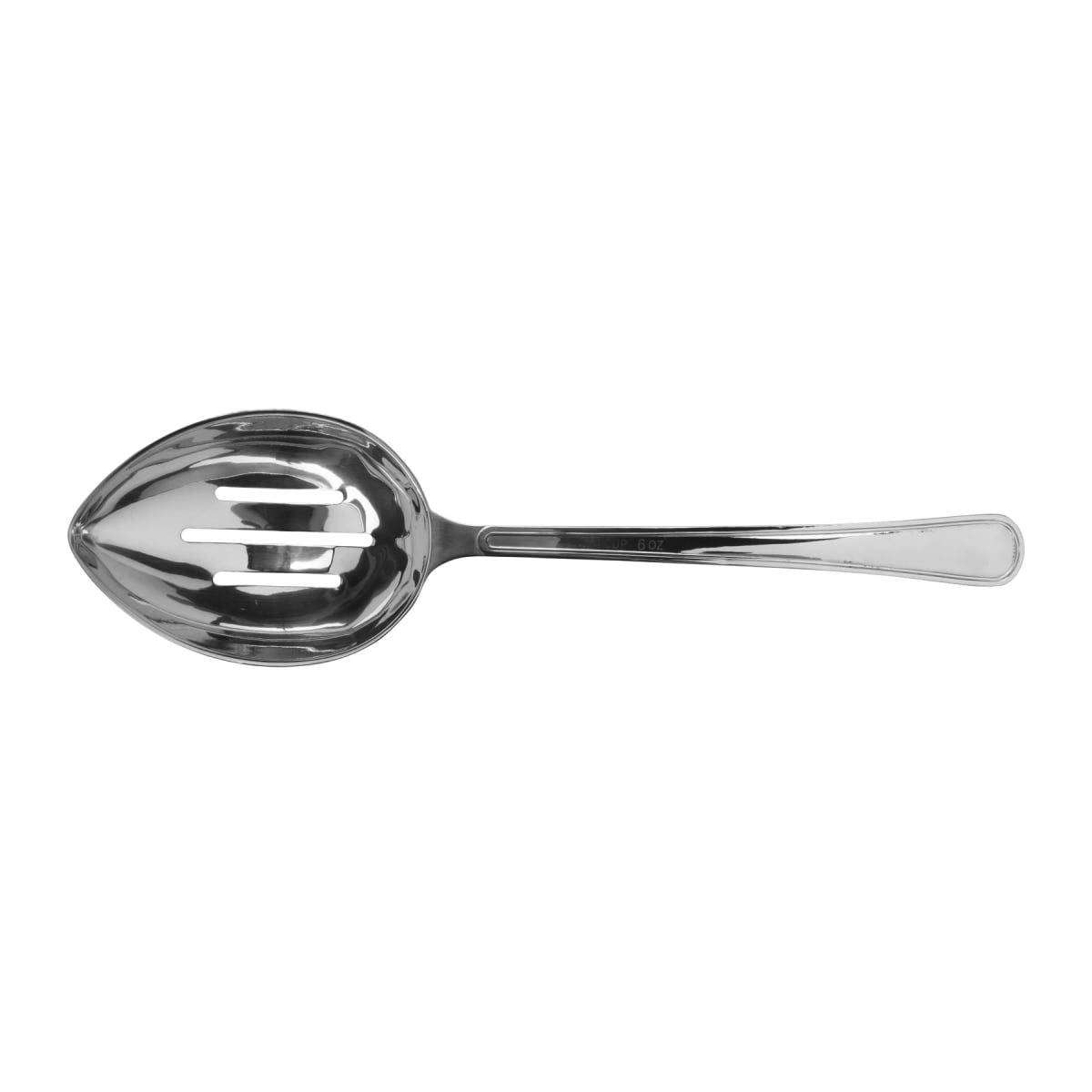 Picture of Winco BSRIM-26 13.50 in. Portion Control Spoon - 6 oz, Slotted, 96 at per Master, 6 at Per inner - Each 12