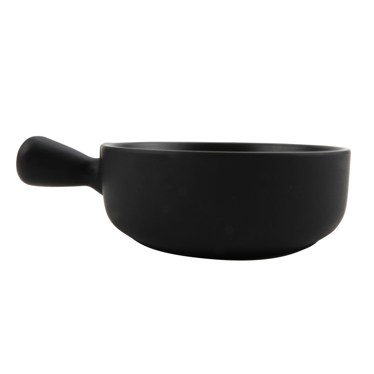 Picture of Winco 30899-BK 3 oz Explore Melamine Bowl with Handle - 4 oz Rim-Full, 4.83 x 3.57 x 1.37 in. - G.E.T, Cheforward - Black - Each 12
