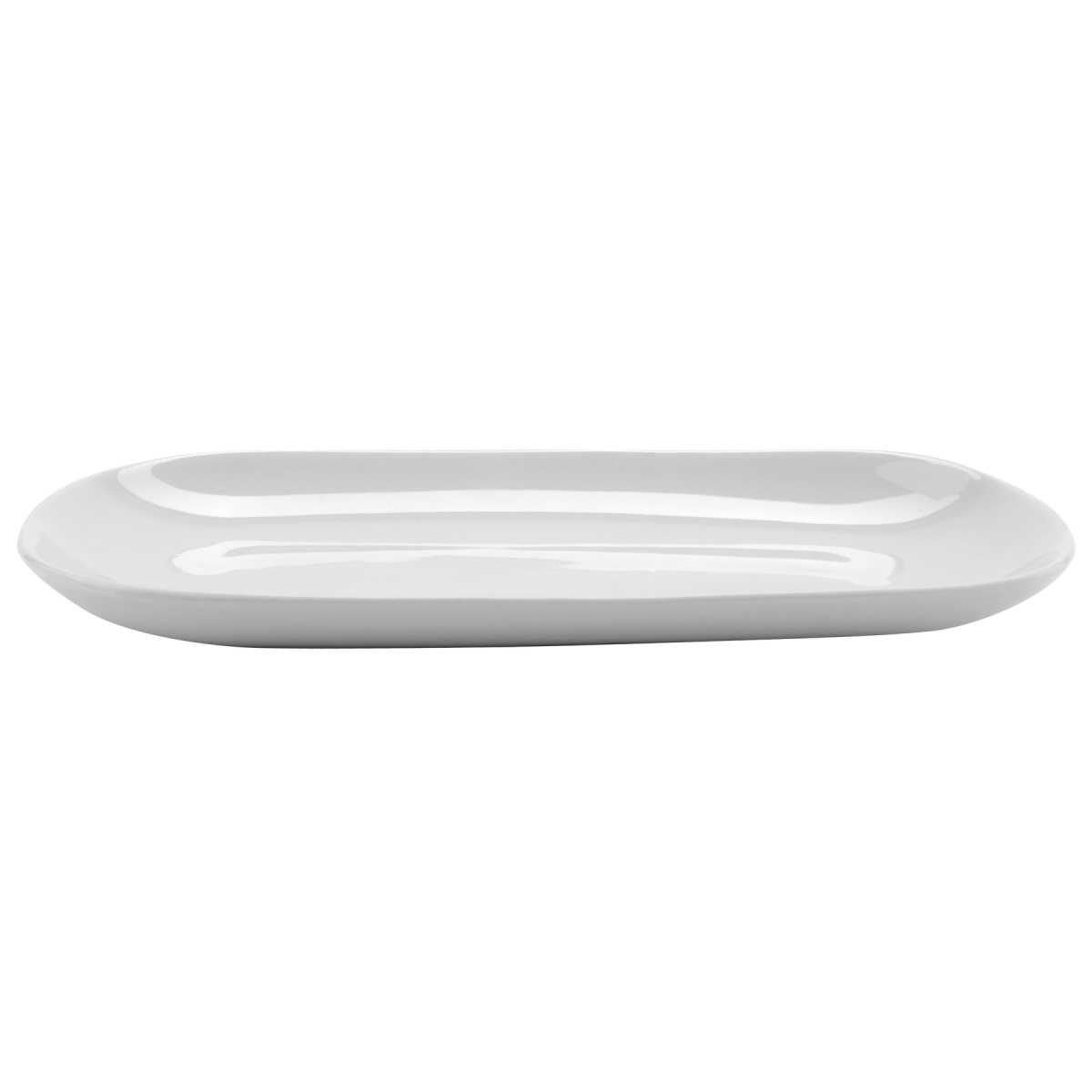 Picture of Winco PA1101929524 9.75 x 5.75 in. Bright White Porcelain Asymmetric Plate, Corona Elegance - 2 Dozen