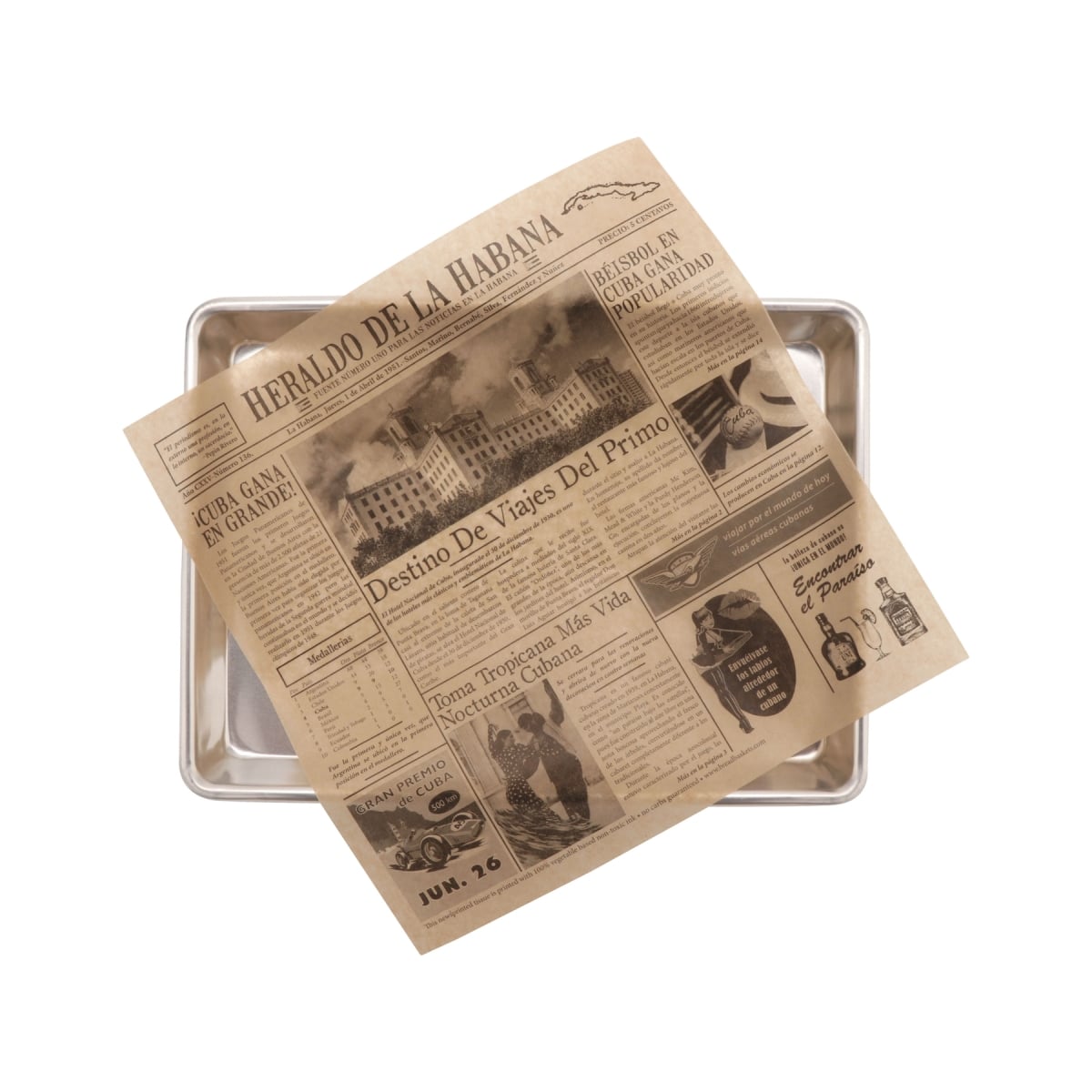 Picture of Winco 4-TE1050 12 x 12 in. Food-Safe Cuban Newsprint Liner, Brown, 1000 Piece