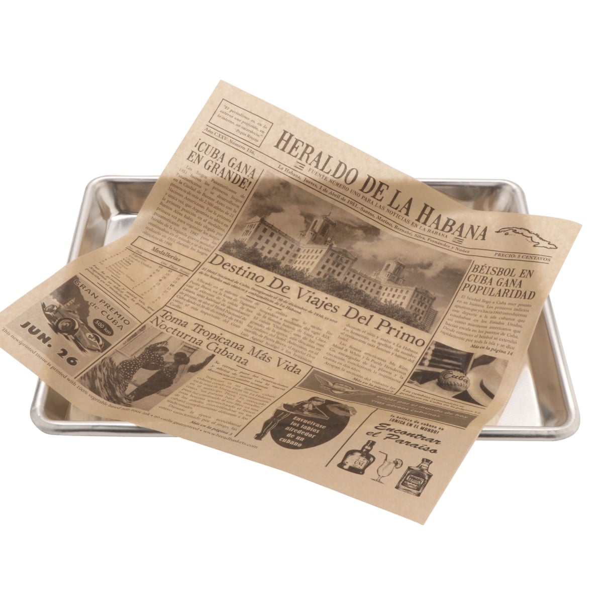 Picture of Winco 4-TE1050 12 x 12 in. Food-Safe Cuban Newsprint Liner, Brown, 1000 Piece
