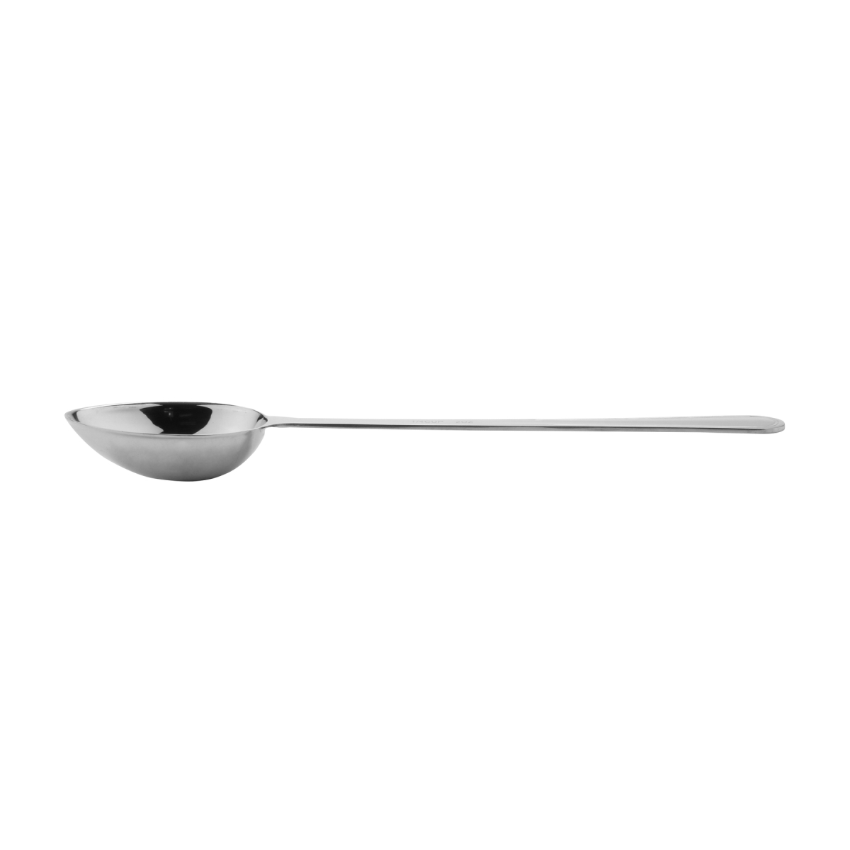 Picture of Winco BSRIM-20 11.75 in. Portion Control Solid Bowl Spoon, 2 oz 18-8 Stainless Steel, 2.5 mm Gage, Mirror Finish, Culinaire Logo Back Stamped, 18-8 Back Stamped, Each 12