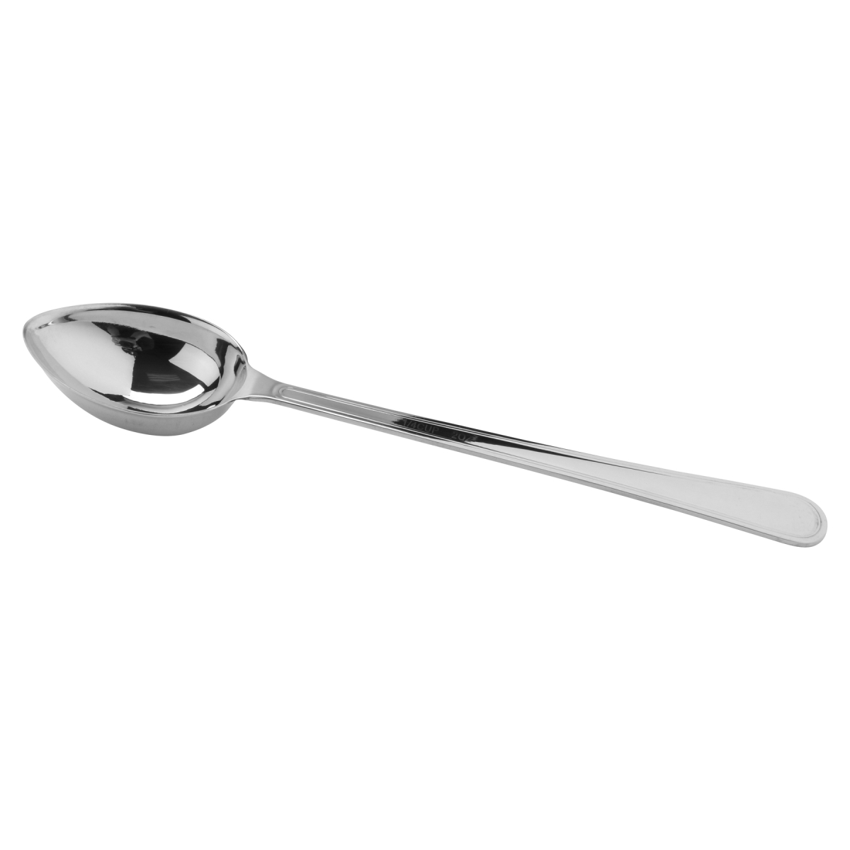Picture of Winco BSRIM-20 11.75 in. Portion Control Solid Bowl Spoon, 2 oz 18-8 Stainless Steel, 2.5 mm Gage, Mirror Finish, Culinaire Logo Back Stamped, 18-8 Back Stamped, Each 12