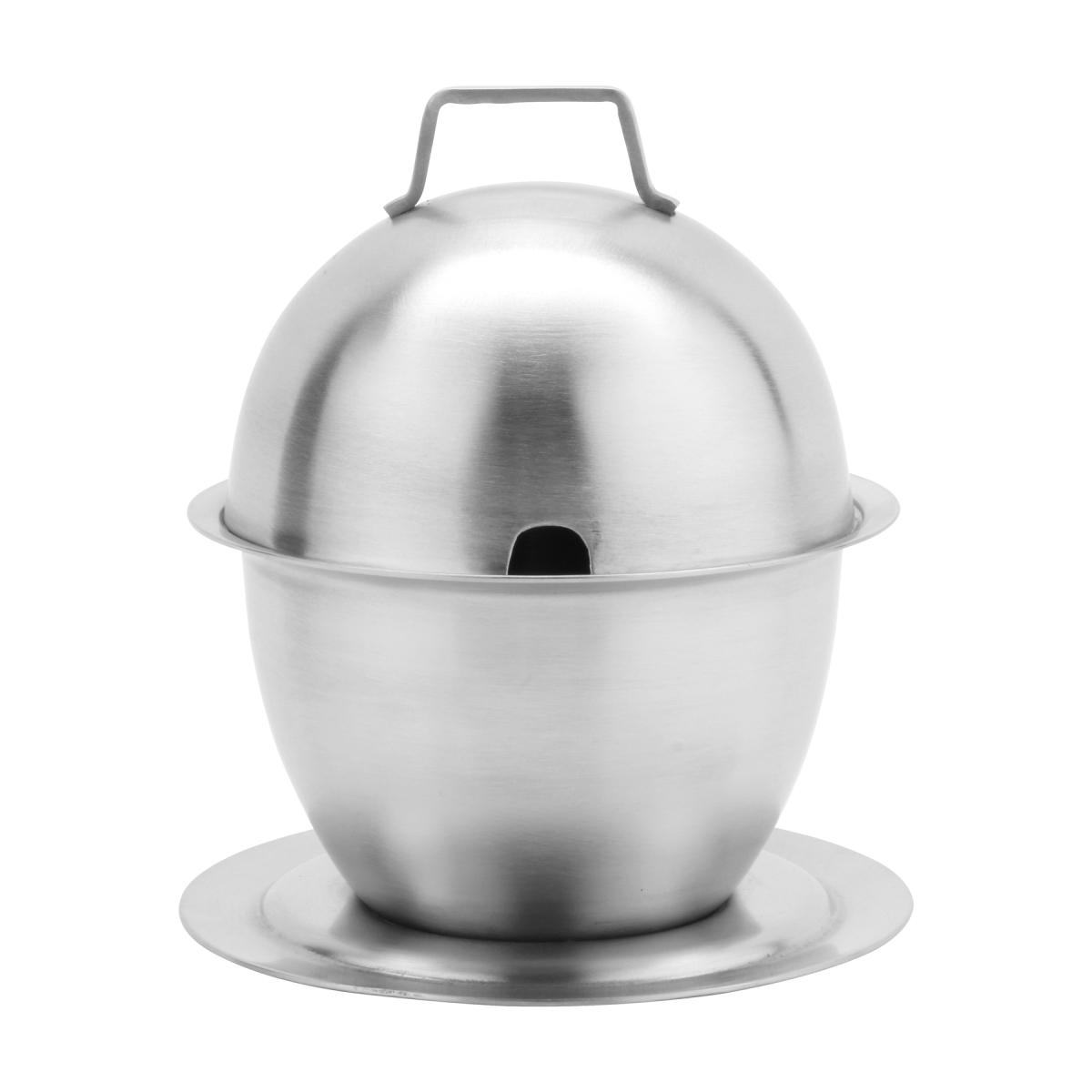 Picture of Winco SSPARM-11 10 oz, Stainless Steel Hinged Covered Bowl with Brushed Finish, 4.5 in. Dia., 5 in. Tall
