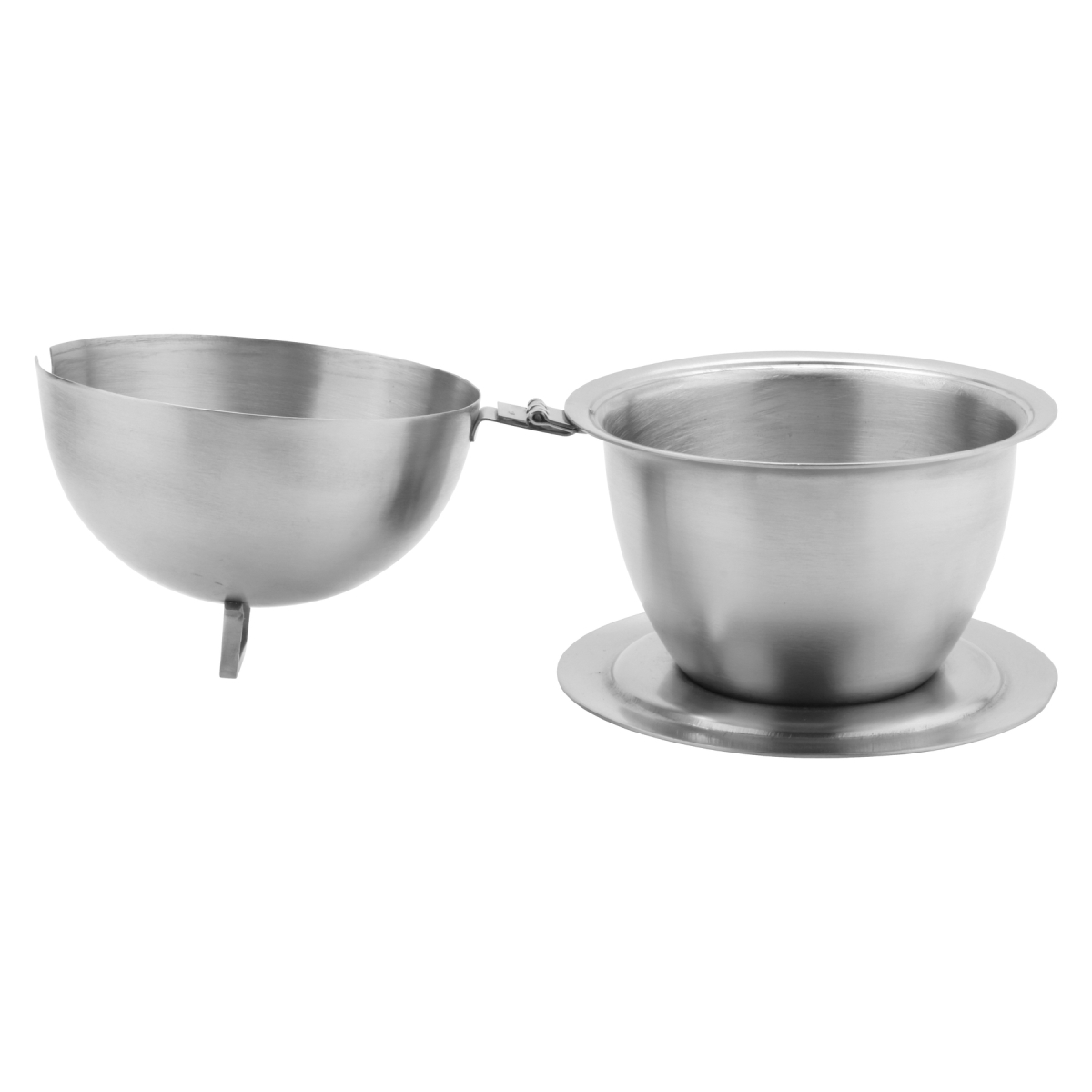 Picture of Winco SSPARM-11 10 oz, Stainless Steel Hinged Covered Bowl with Brushed Finish, 4.5 in. Dia., 5 in. Tall
