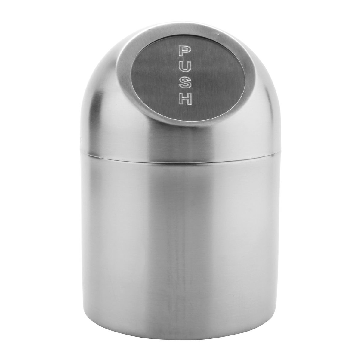 Picture of Winco SSTB-6 4.75 in. Stainless Steel Table Top Trash Can, 4.75 in. Flap Lid, 7.5 in. Tall