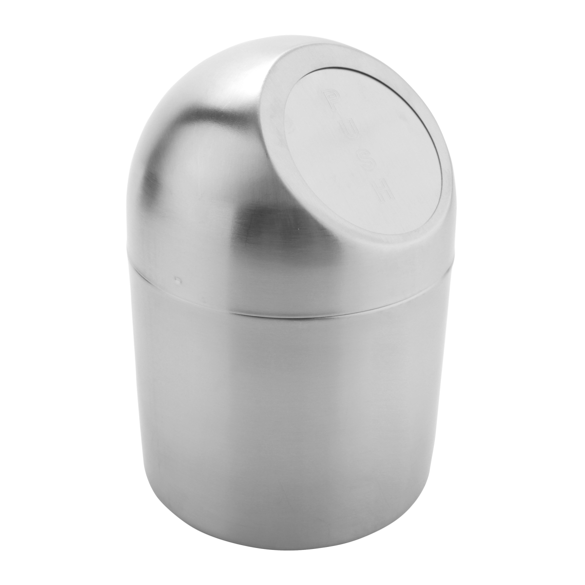 Picture of Winco SSTB-6 4.75 in. Stainless Steel Table Top Trash Can, 4.75 in. Flap Lid, 7.5 in. Tall