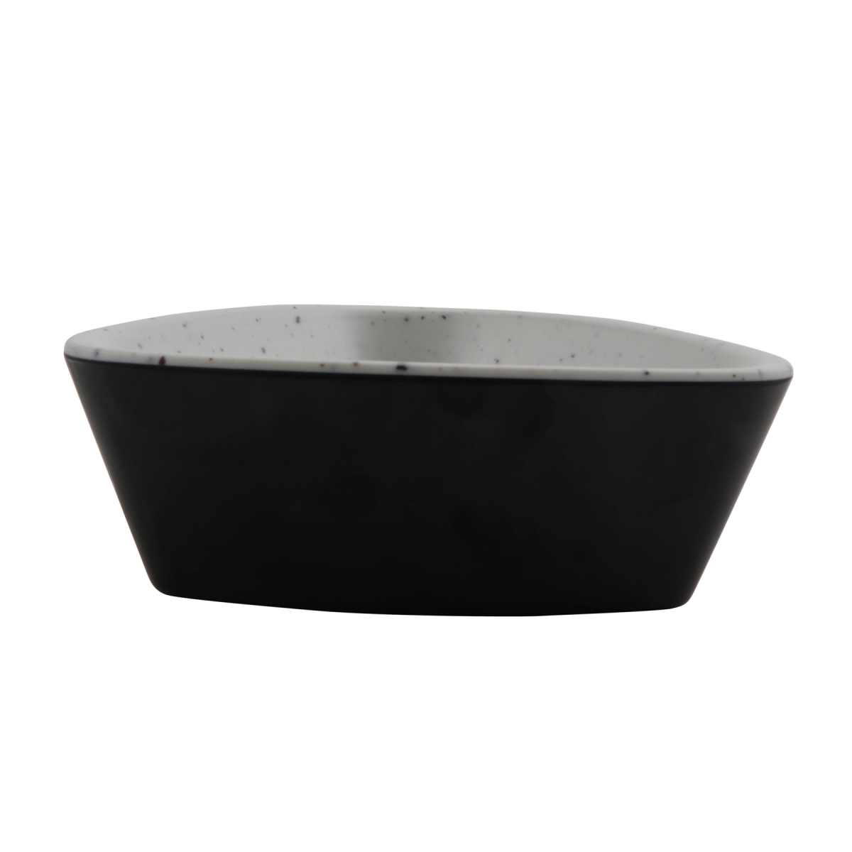 Picture of Winco 30482-BK-SN 4.5 oz Revive Stone Natural & Black Triangle Melamine Ramekin with Organic Texture, 4.19 x 3.75 x 0.75 in. - G.E.T, Cheforward - Each 24