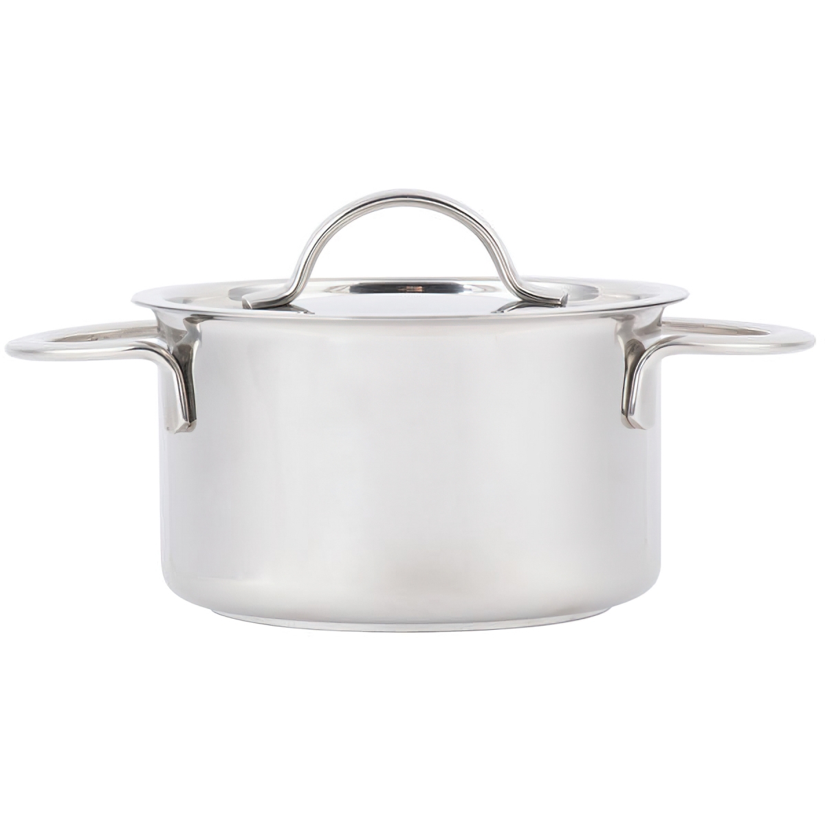 Picture of Winco 4-80555 14 oz, 4.4 in. Mini Bistro Pot with Lid, 2.5 in. Tall, Mirror Finish - Stainless Steel - Each 12