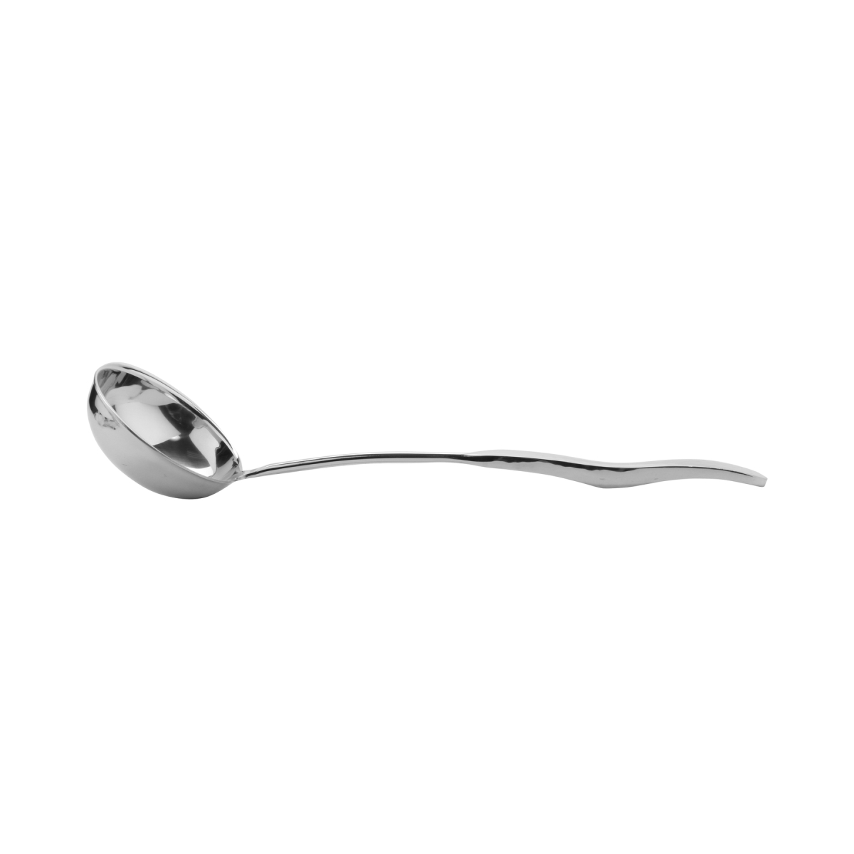 Picture of Winco BSPD-07 4 oz, 13 in. Stainless Steel Solid Soup Ladle with Pounded Finish - Each 12