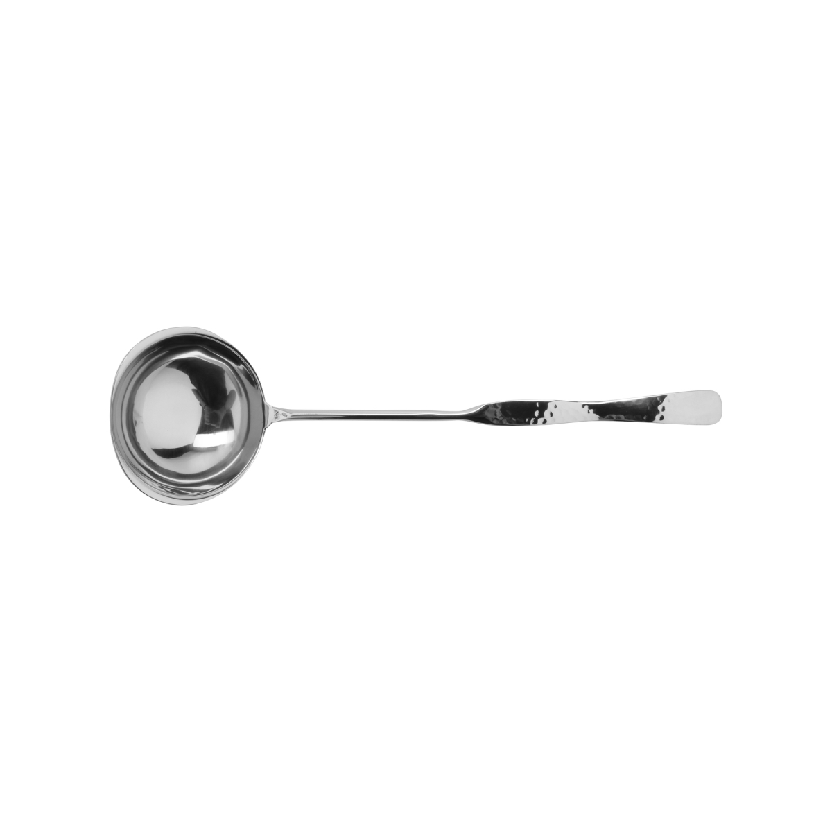 Picture of Winco BSPD-07 4 oz, 13 in. Stainless Steel Solid Soup Ladle with Pounded Finish - Each 12