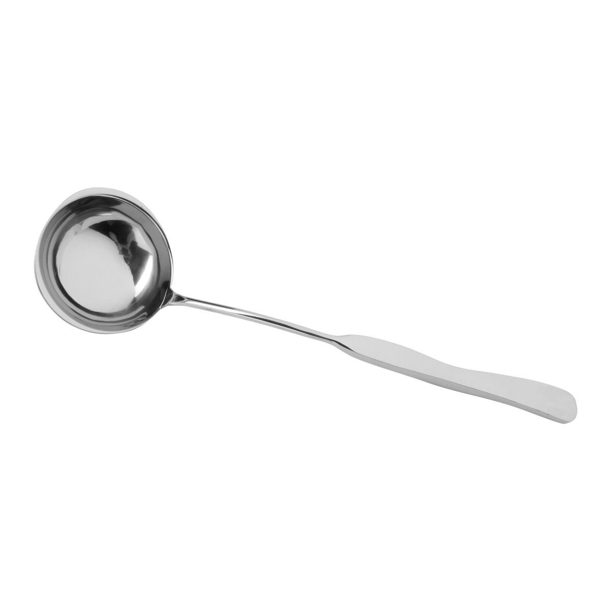 Picture of Winco BSPD-07 4 oz, 13 in. Stainless Steel Solid Soup Ladle with Pounded Finish - Each 12