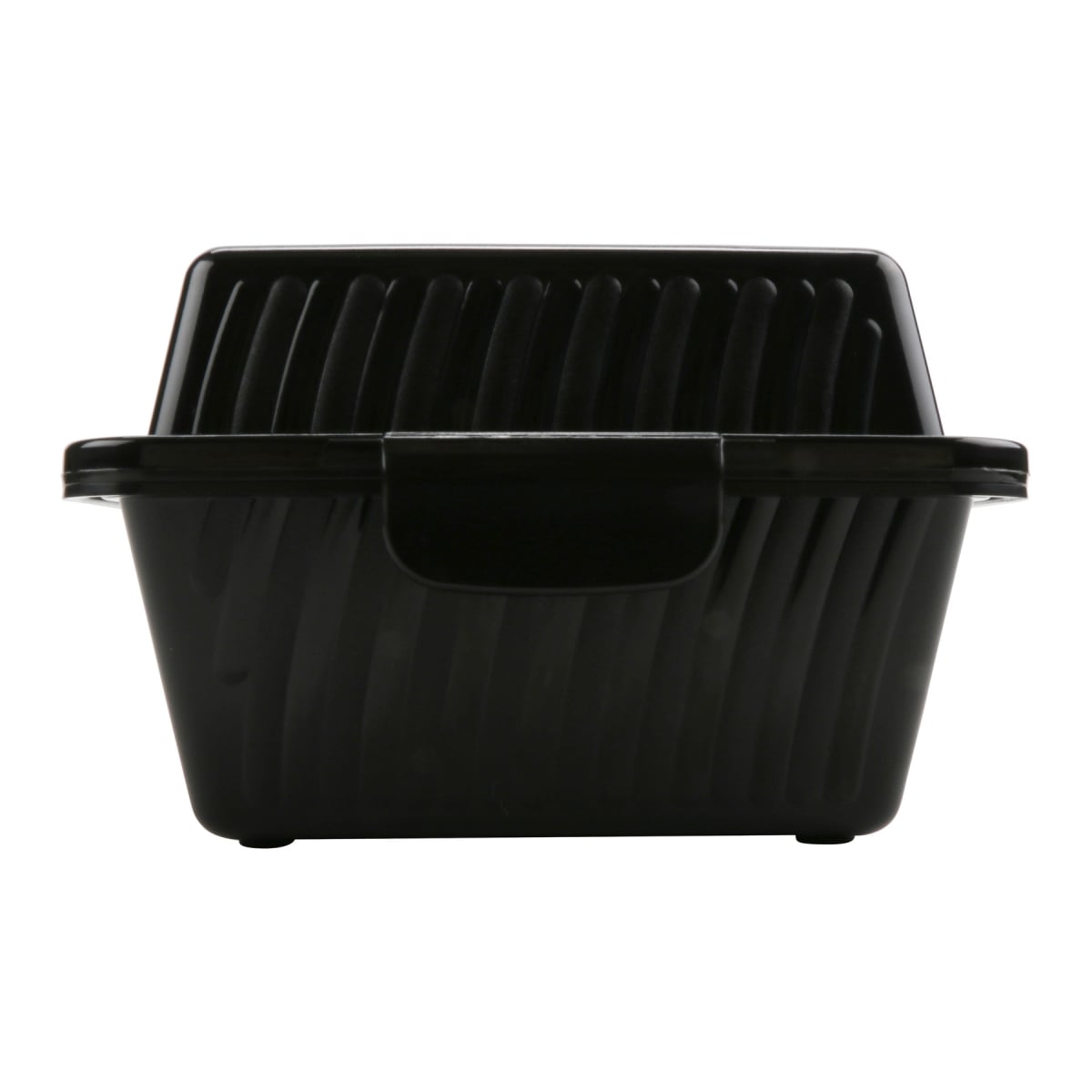 Picture of Winco EC-08-1-BK Single Entree, Black, Polypropylene, Food Reusable Container, 5 x 5 x 3.25 in. - G.E.T. Eco-Takeouts - 2 Dozen