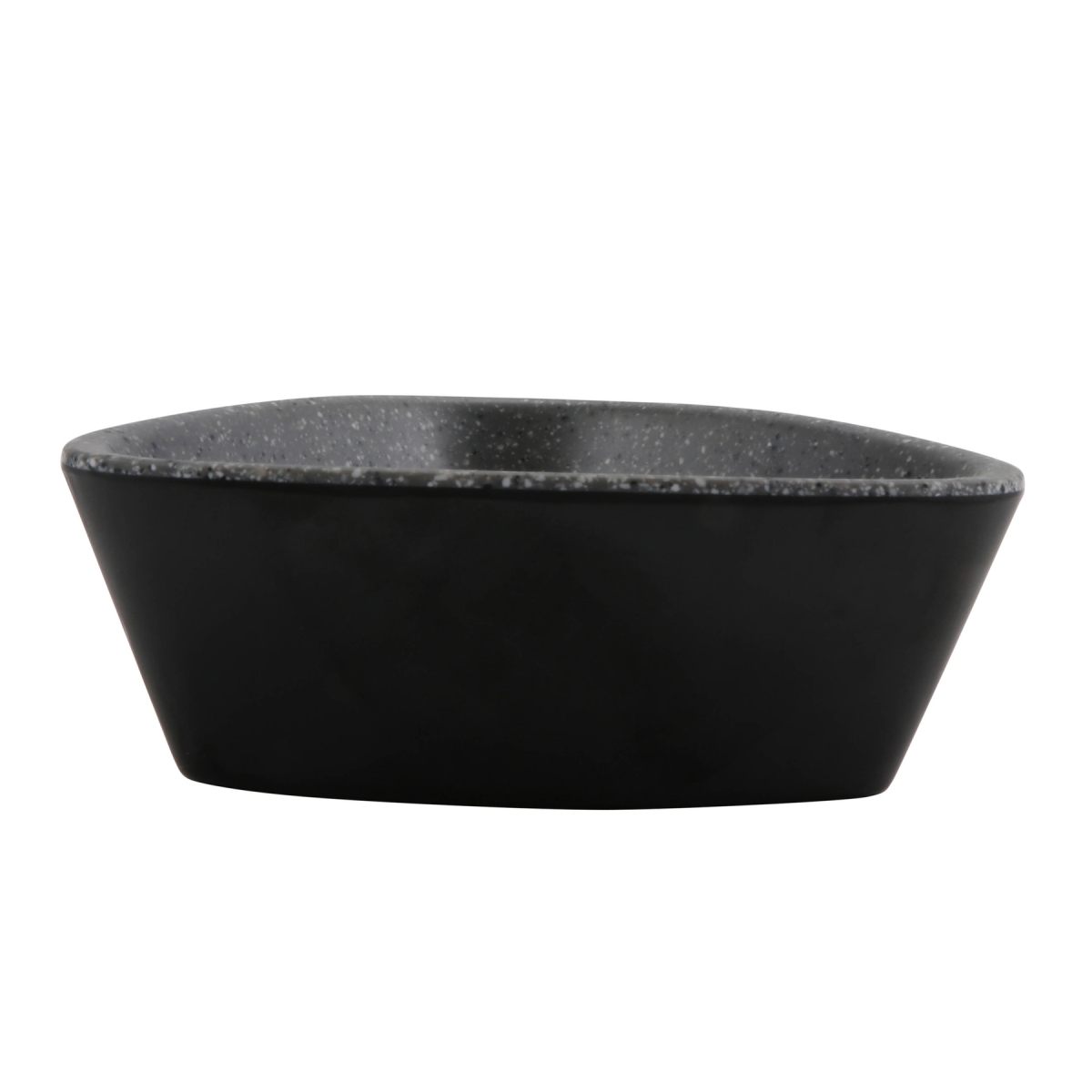 Picture of Winco 30482-BK-SG 4.5 oz Revive Stone Grey & Black Triangle Melamine Ramekin with Organic Texture, 4.19 x 3.75 x 0.75 in. - G.E.T, Cheforward - Each 24