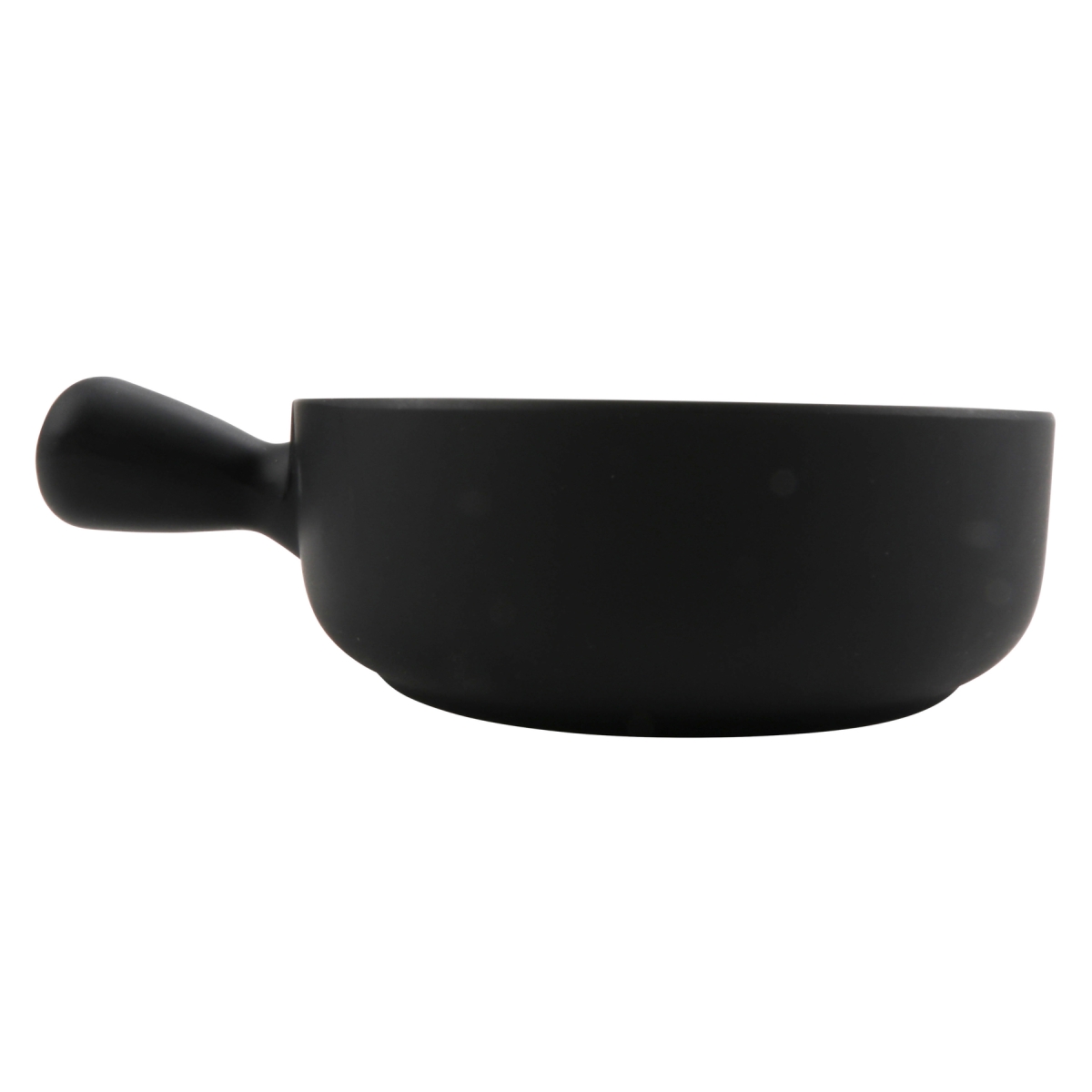 Picture of Winco 30900-BK 6 oz Explore Melamine Bowl with Handle - 8.5 oz Rim-Full, 6 x 4.43 x 1.7 in. - G.E.T, Cheforward - Black - Each 12