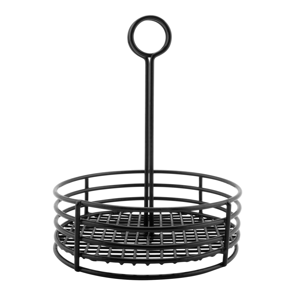 Picture of Winco 4-31855 7.5 in. Round Caddy, 9.5 in. Tall, PE Coated - Black - Each 12