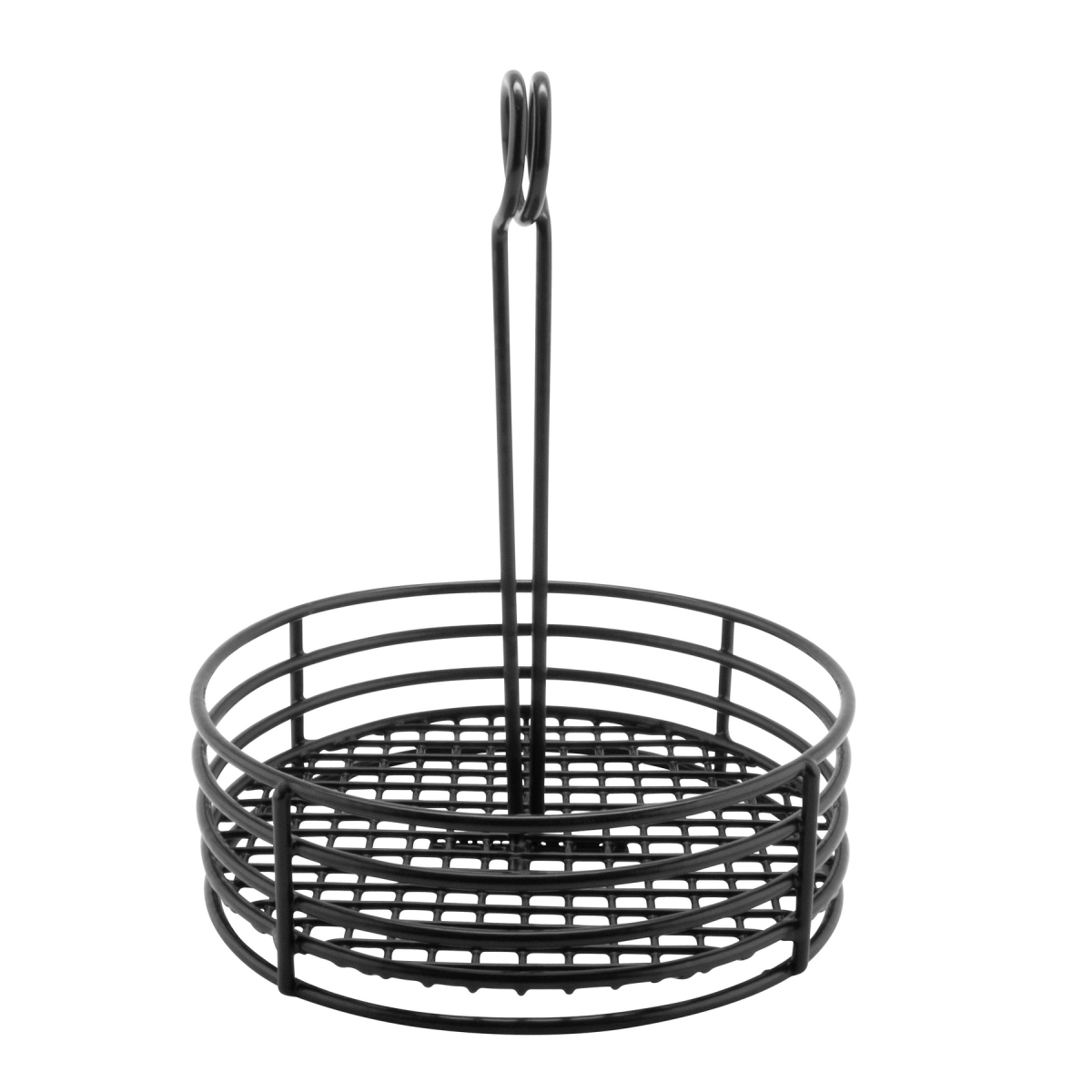 Picture of Winco 4-31855 7.5 in. Round Caddy, 9.5 in. Tall, PE Coated - Black - Each 12