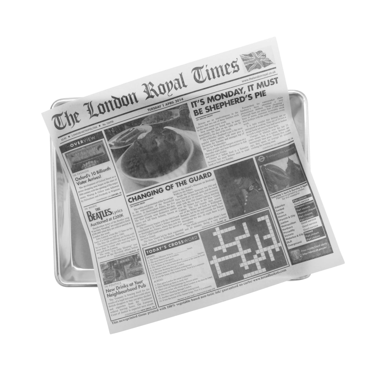 Picture of Winco 4-TN1000 12 x 12 in. Food-Safe London Newsprint Liner, White, 1000 Piece