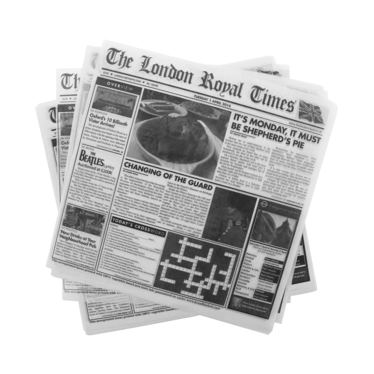 Picture of Winco 4-TN1000 12 x 12 in. Food-Safe London Newsprint Liner, White, 1000 Piece