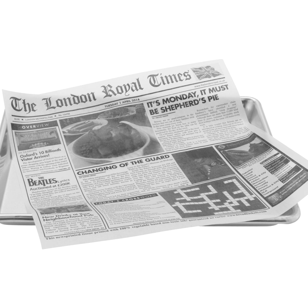 Picture of Winco 4-TN1000 12 x 12 in. Food-Safe London Newsprint Liner, White, 1000 Piece