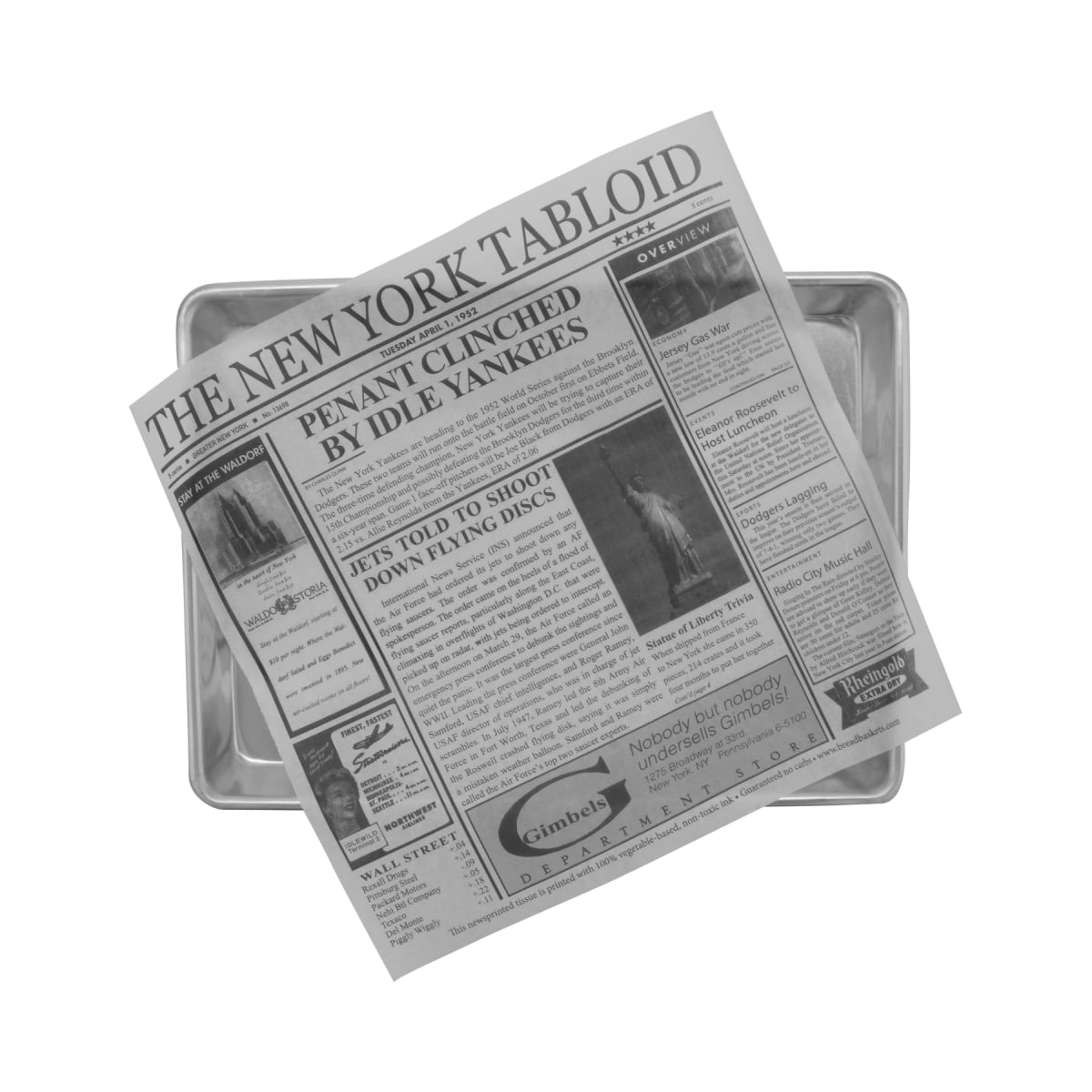 Picture of Winco 4-TY1200 12 x 12 in. Food-Safe New York Newsprint Liner, White, 1000 Piece