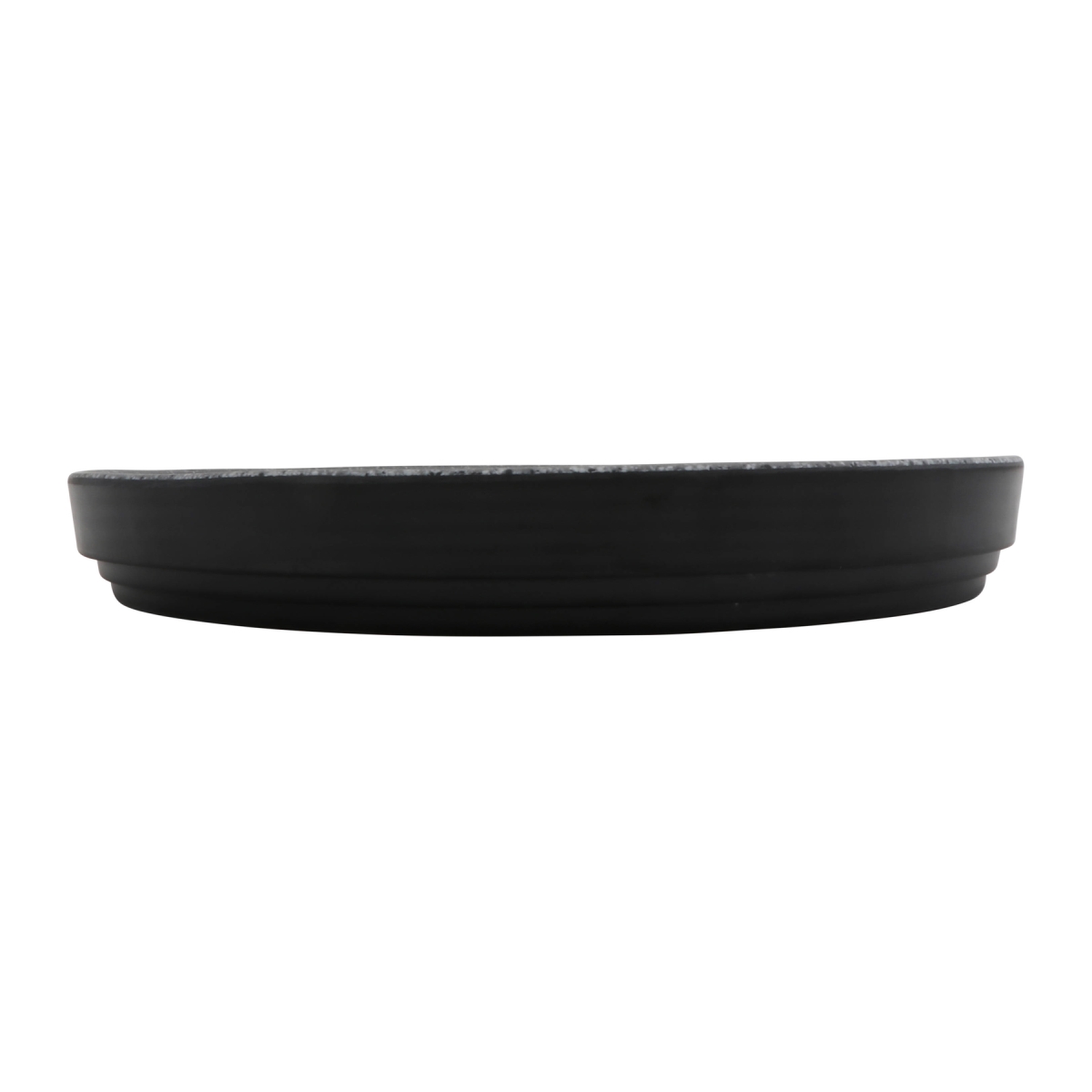 Picture of Winco INF214 8.14 in. Infuse Stone Grey & Black Melamine Plate with Edge Rim - Small - 8.14 x 8.14 x 1.1 in. - G.E.T, Cheforward - Each 12