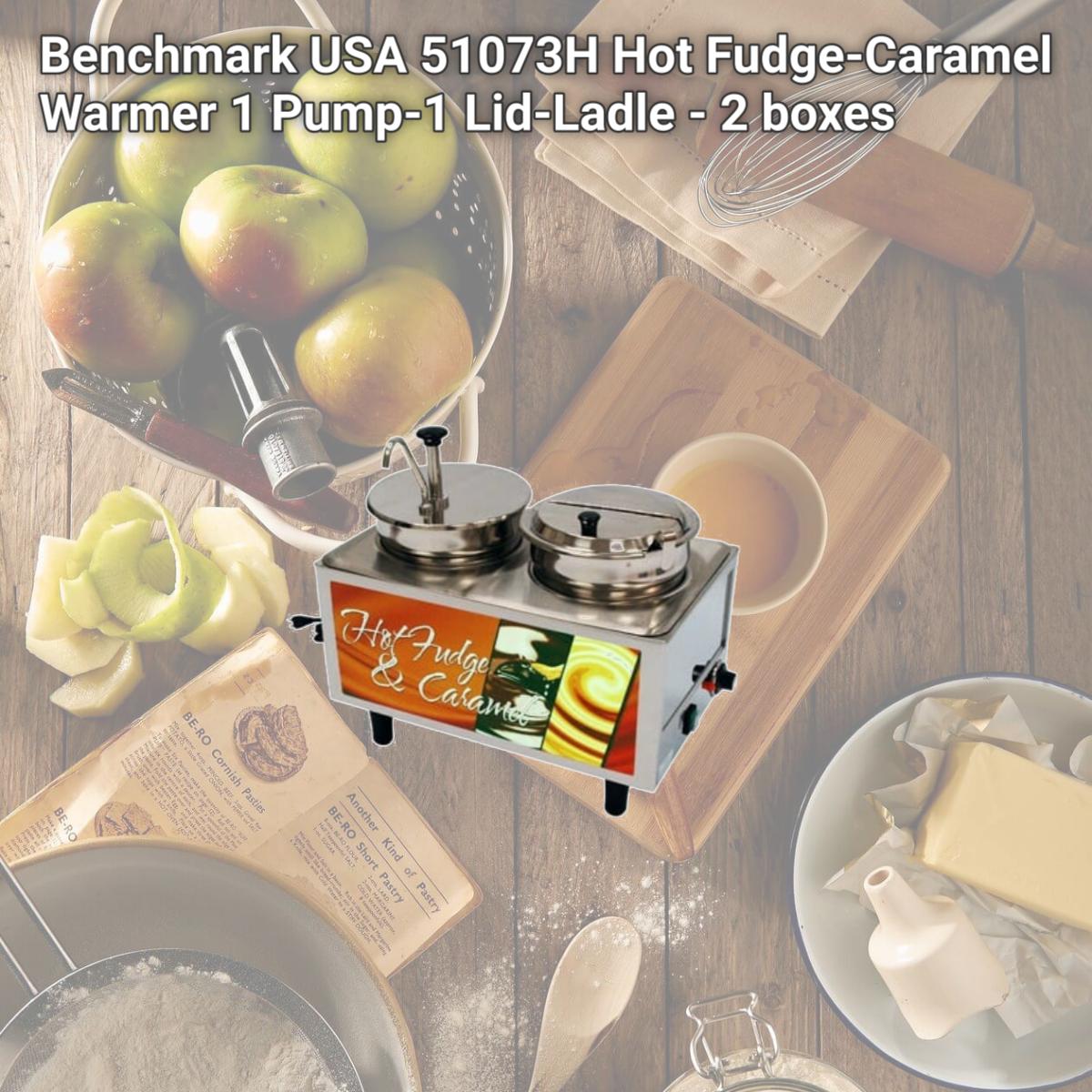 Picture of Benchmark USA 51073H Hot Fudge-Caramel Warmer 1 Pump-1 Lid-Ladle - 2 boxes