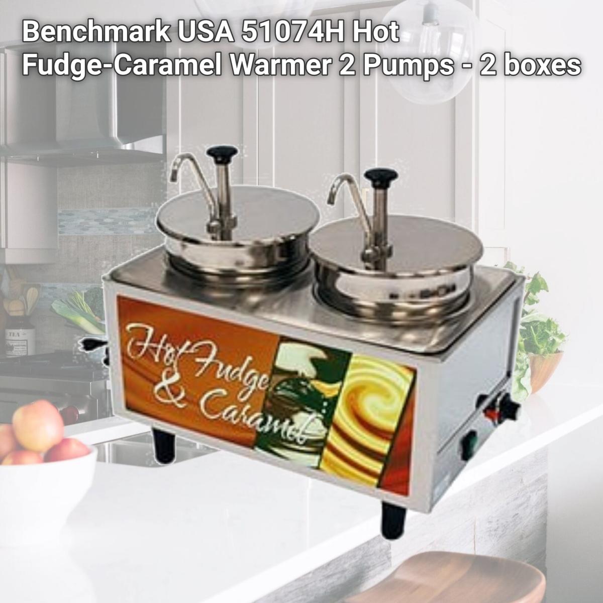 Picture of Benchmark USA 51074H Hot Fudge-Caramel Warmer 2 Pumps - 2 boxes