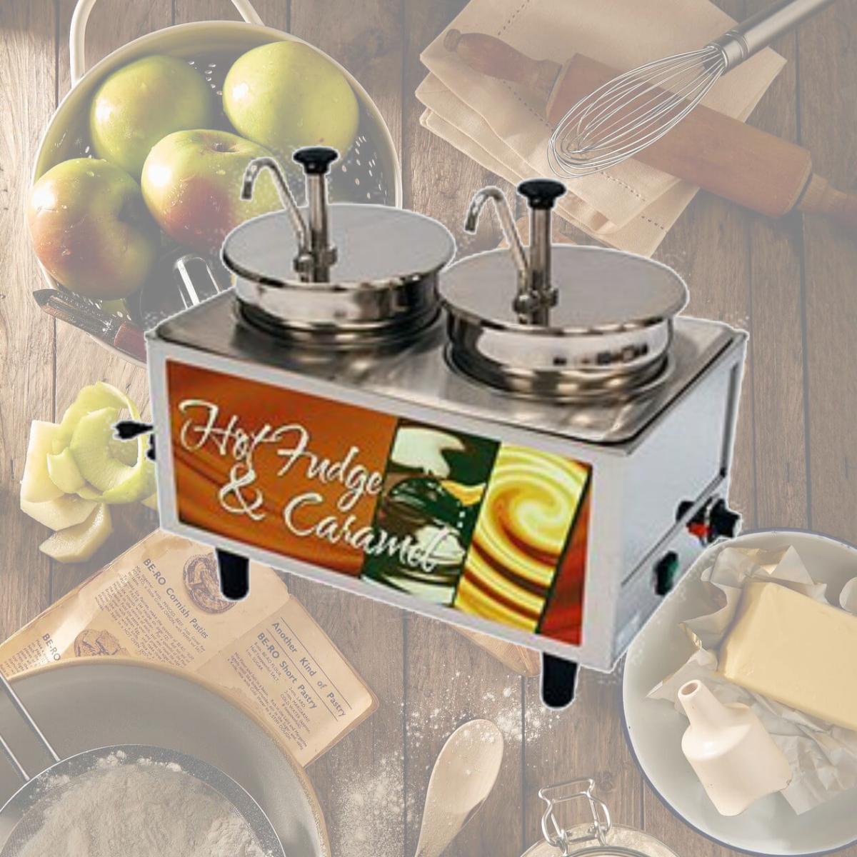 Picture of Benchmark USA 51074H Hot Fudge-Caramel Warmer 2 Pumps - 2 boxes