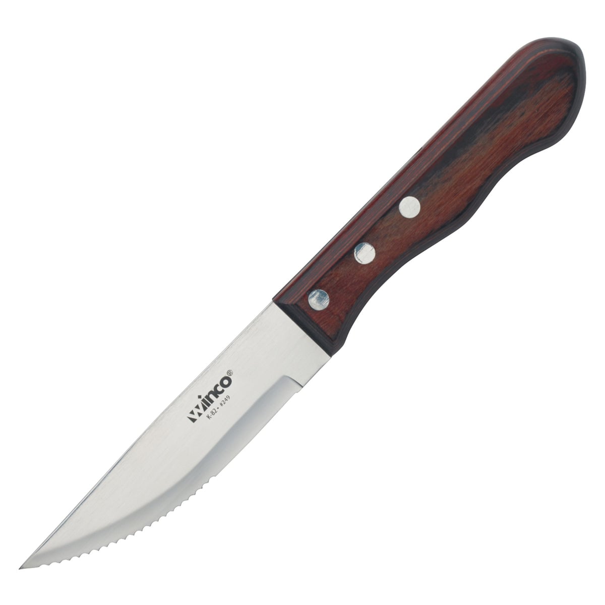 K-82 Jumbo Steak Knives, 4.75 in. Blade, Polywood Handle, Pointed Tip - 6 Piece