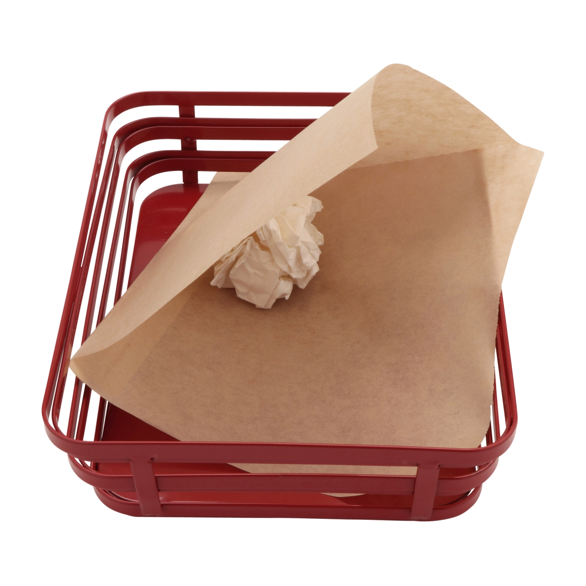 Picture of Winco 4-T4000 7 x 7 in. Food-Safe Double-Open Bag & Wire Cone Basket Liner & Deli Wrap, Brown, 2000 Piece