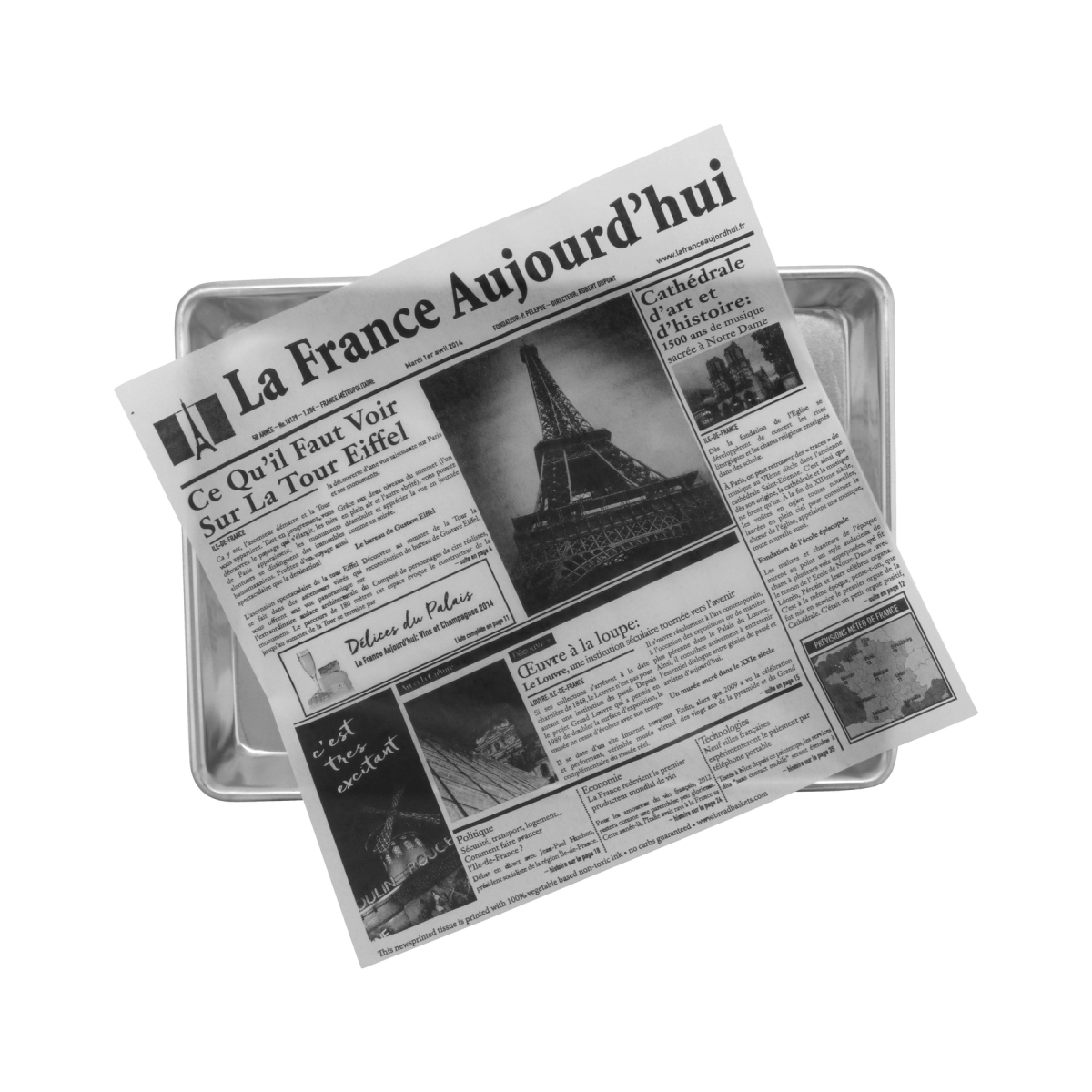 Picture of Winco 4-TF1600 12 x 12 in. Food-Safe French Newsprint Liner, White, 1000 Piece
