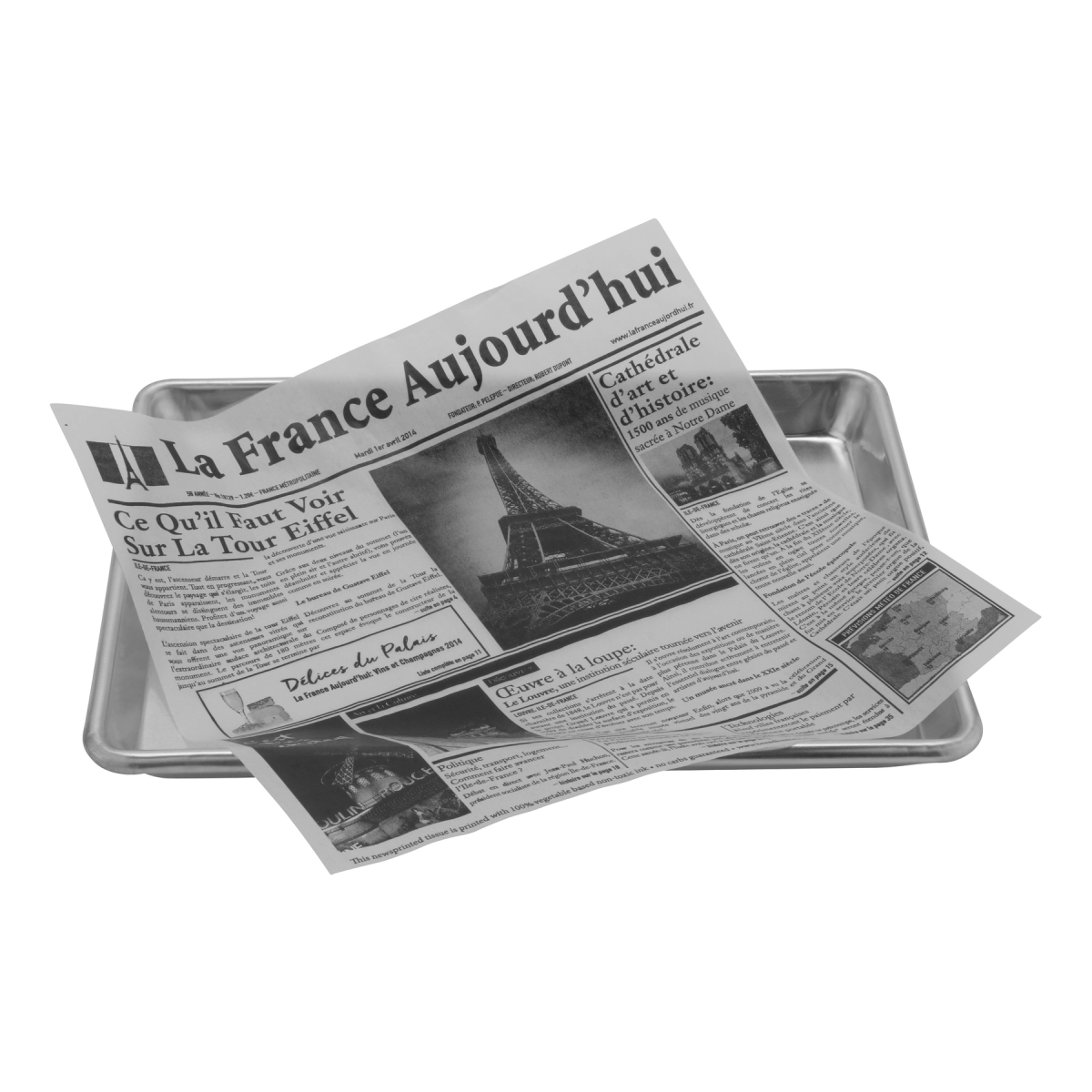 Picture of Winco 4-TF1600 12 x 12 in. Food-Safe French Newsprint Liner, White, 1000 Piece