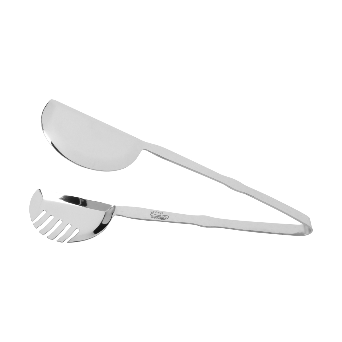 Picture of Winco BSPD-20 10.5 in. Stainless Steel Comb Salad Tong with Pounded Finish - Each 12